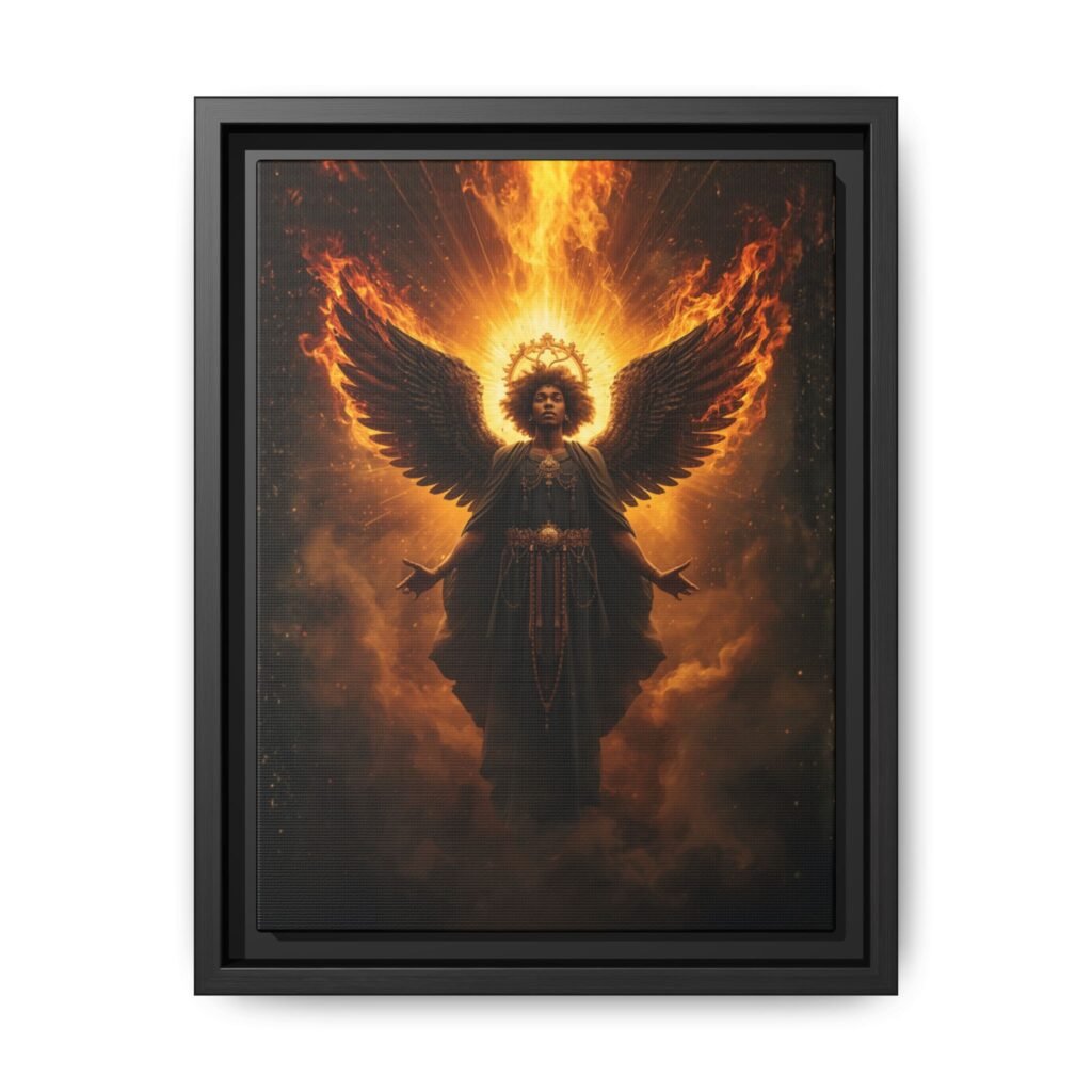Afrofuturisim Fiery Angel Canvas FRAMED 9x12"
