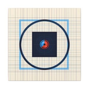 Geometric Line Square Circle Canvas 12x12"