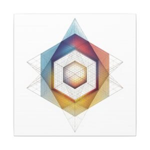 Modern Geometric Abstract Hexagon Canvas 12x12"