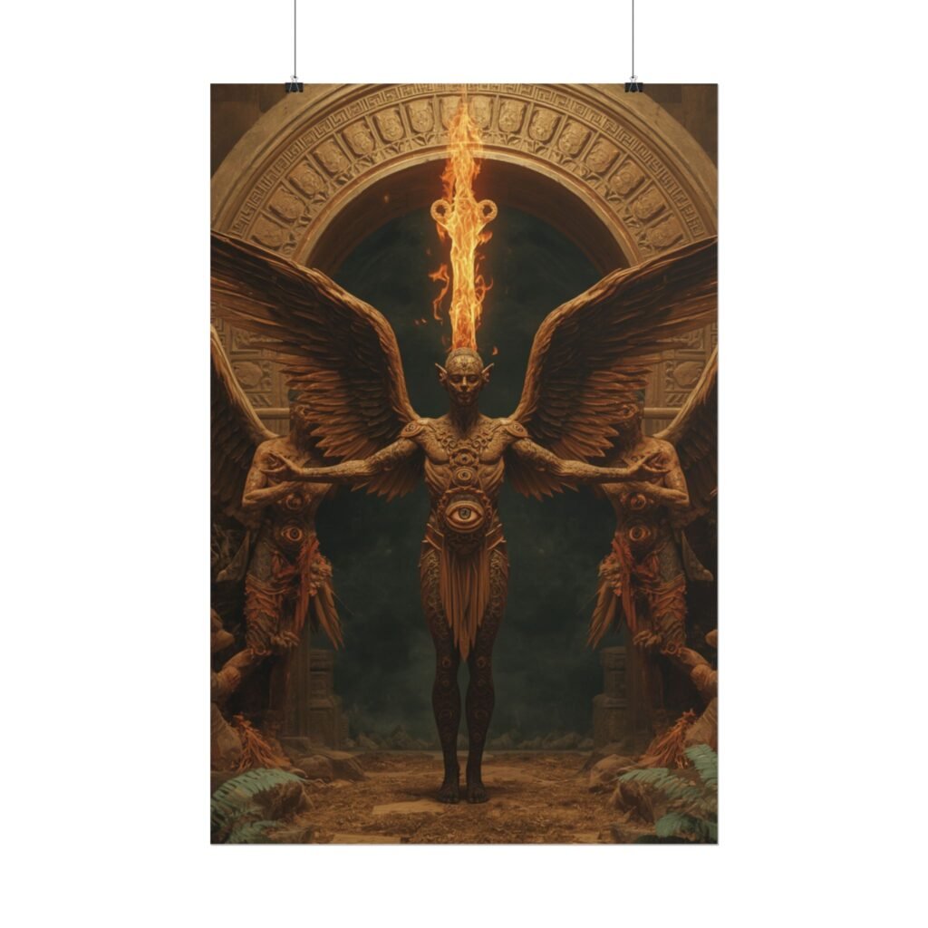 Dark Fantasy Flame Angel Rolled Poster