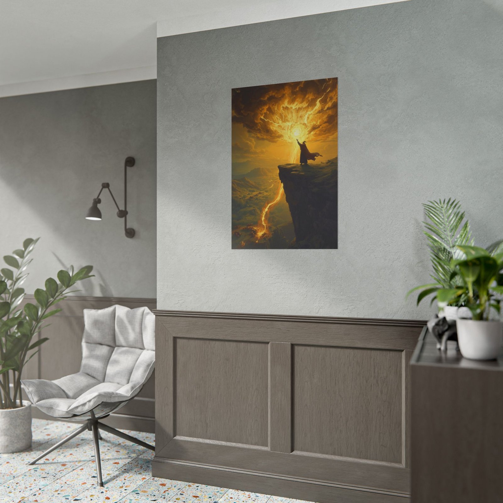 Fantasy Epic Golden Wizard Rolled Poster - Image 3
