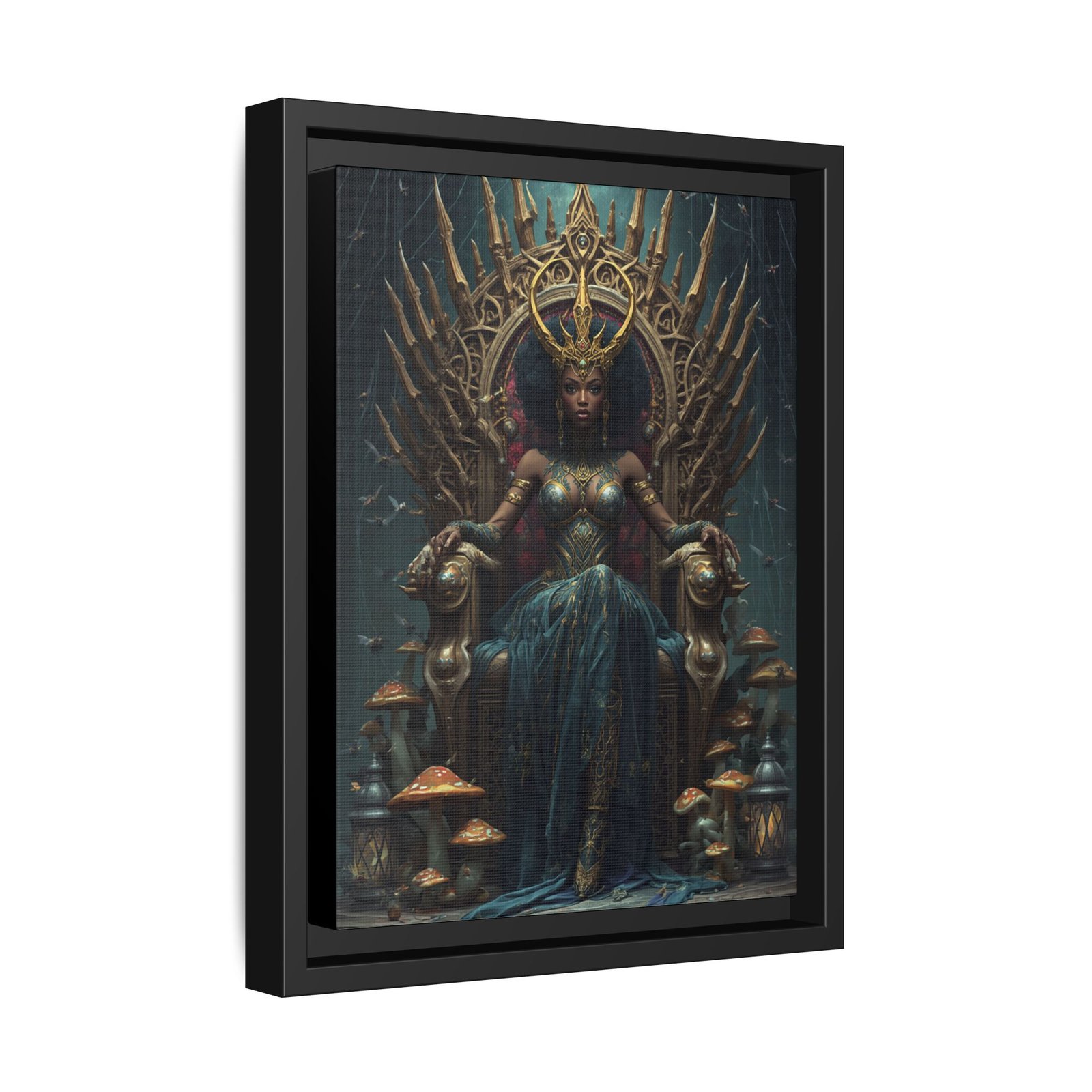 Afrofuturisim Queen of Spores Canvas FRAMED, 9x12" - Image 2