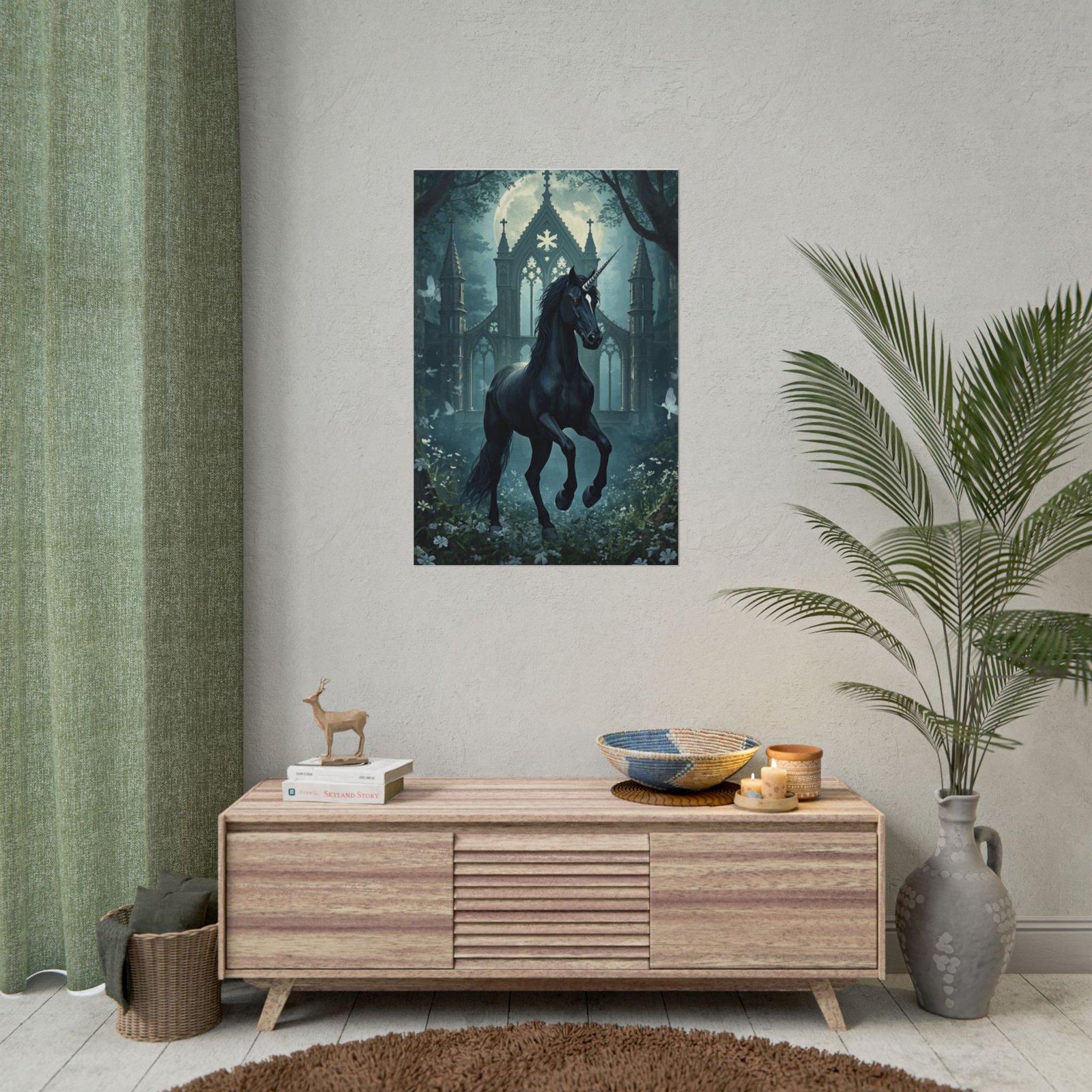 Mystic Black Unicorn Rolled Poster - Image 4