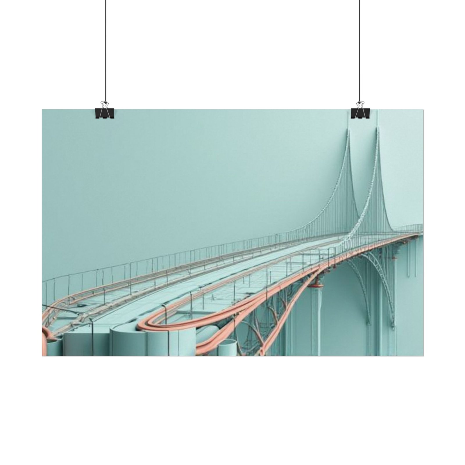 Abstract Textured Watercolor Poster #18 — Minimal Teal Architectural Art Print - Image 2