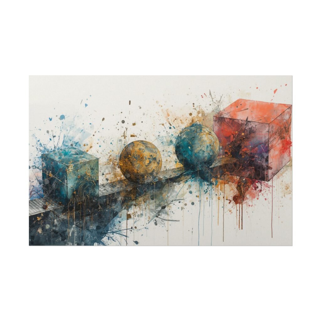Abstract Geometric Textured Watercolor Poster #26