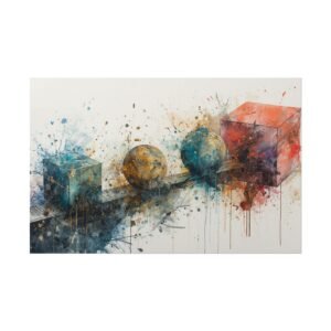 Abstract Geometric Textured Watercolor Poster #26