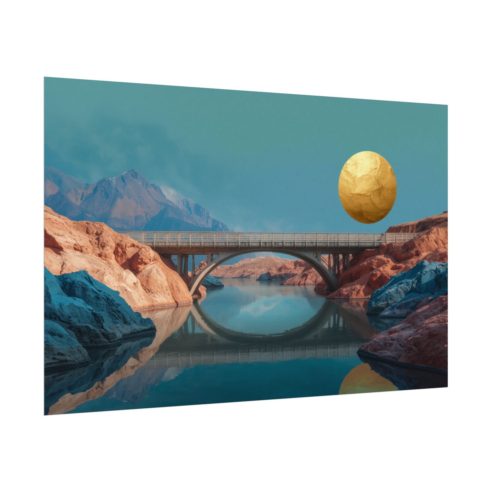 Surreal Bridge Textured Watercolor Poster #48 - Image 3