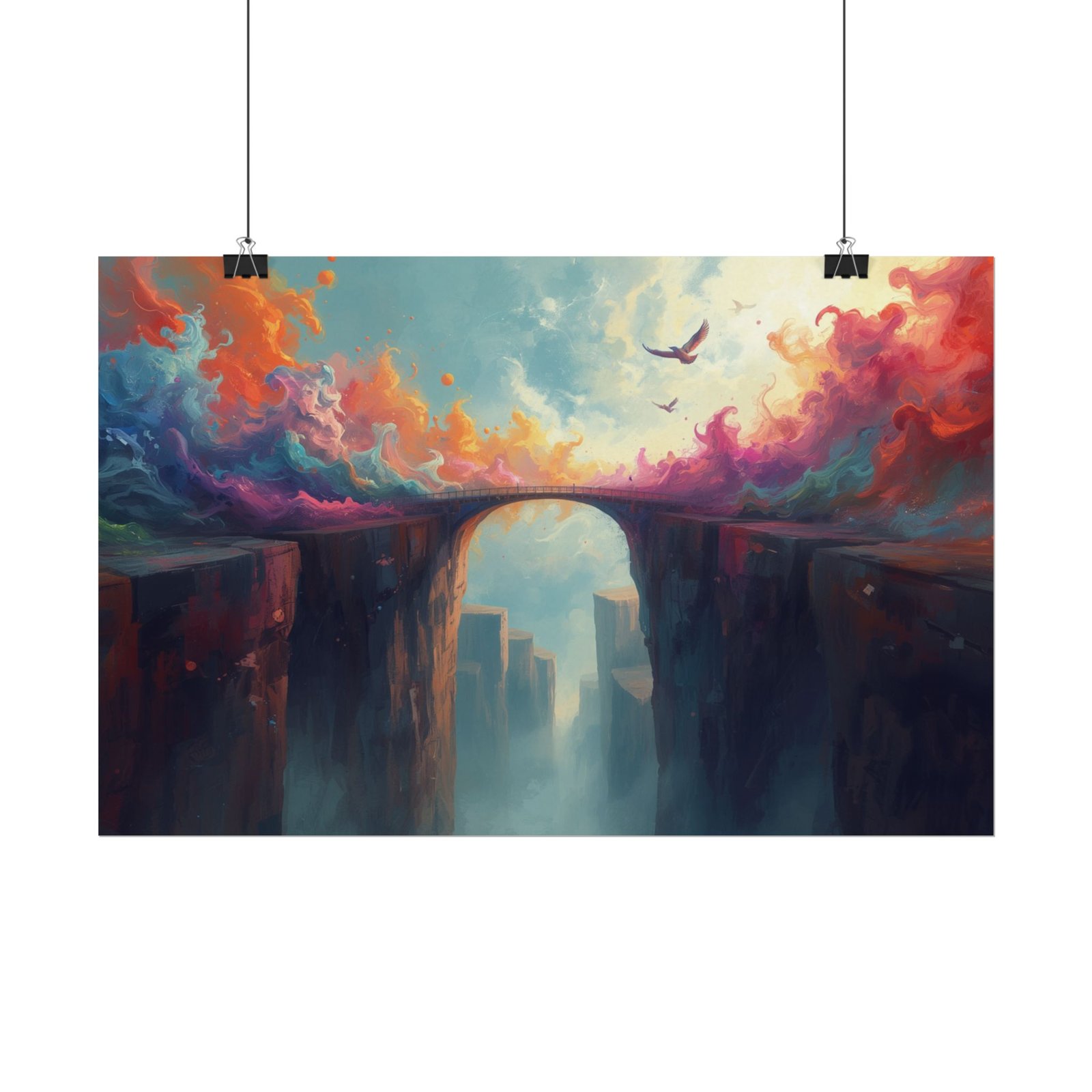 Surreal Textured Watercolor Bridge Poster #33 - Image 2