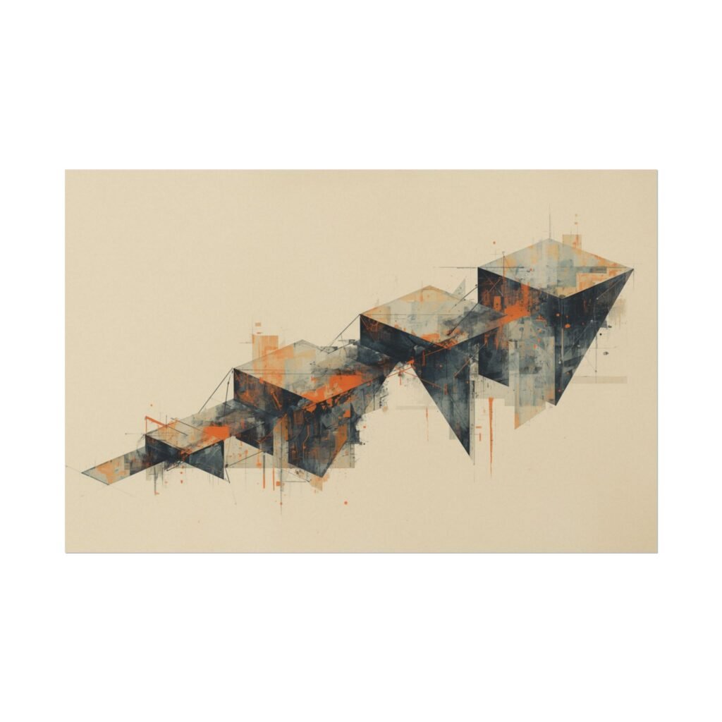 Abstract Geometric Textured Watercolor Poster #43 — Textured Matte Art Print