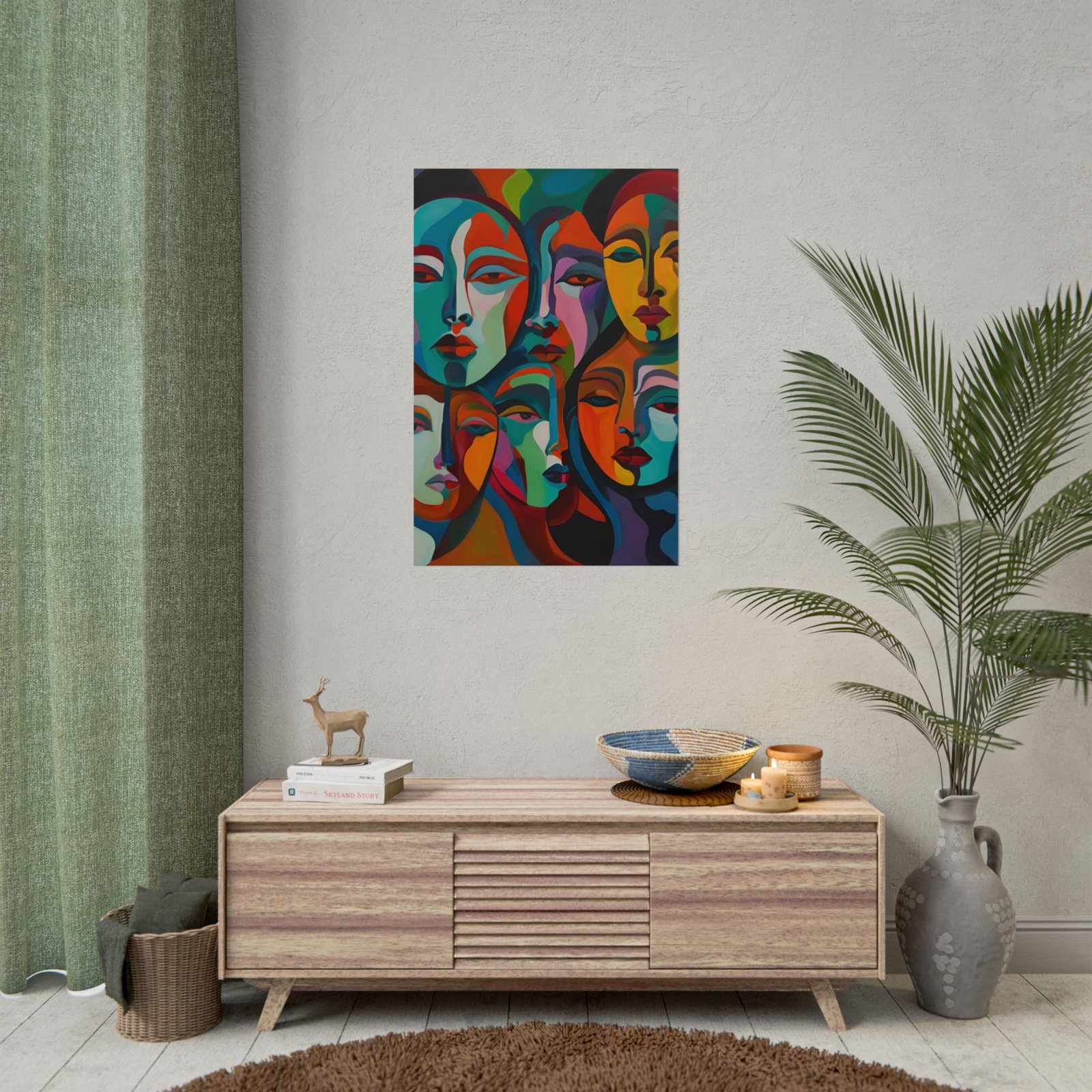 IS_3859 Abstract Faces Rolled Poster - Image 4
