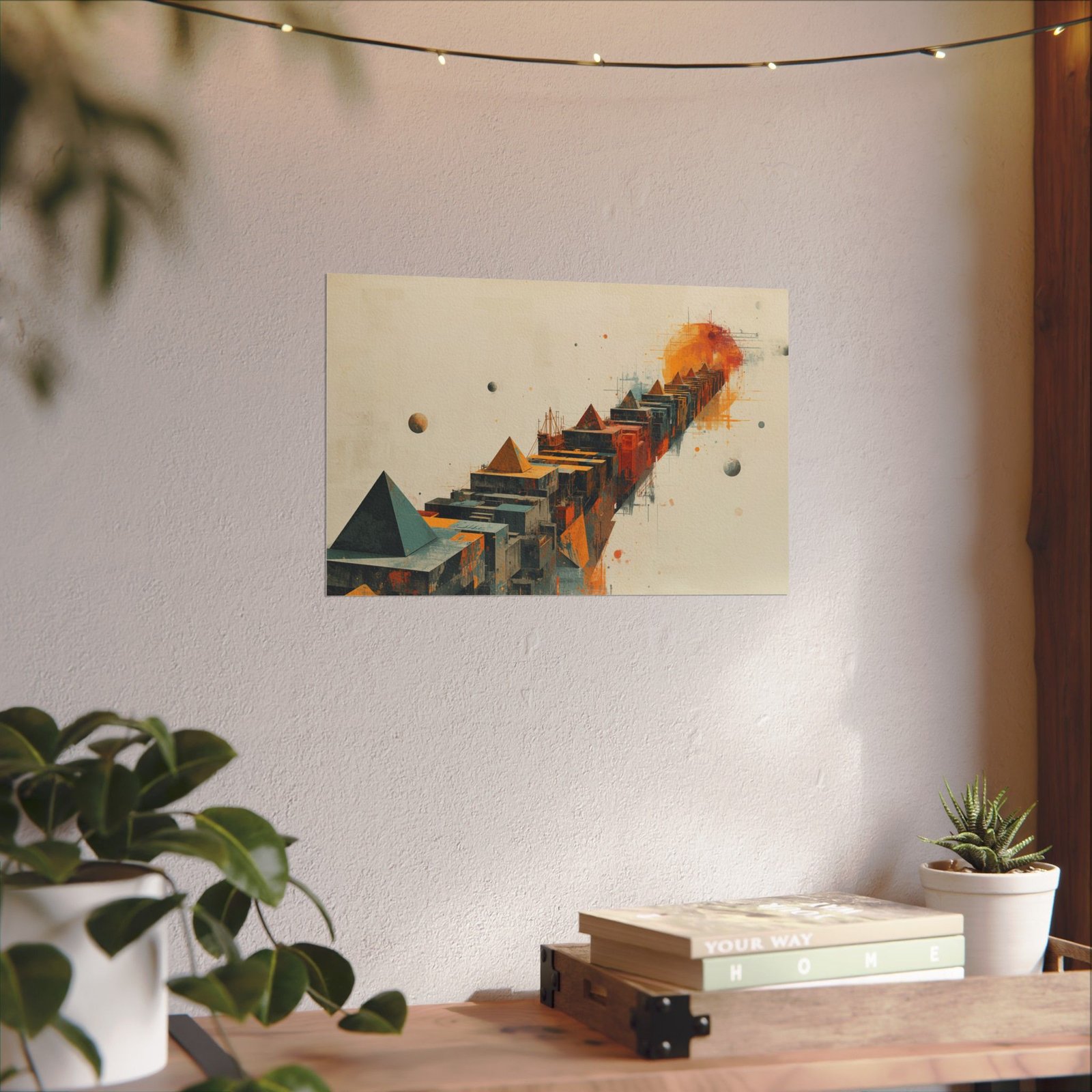 11x17 Abstract Geometric Textured Watercolor Poster #36 - Image 5