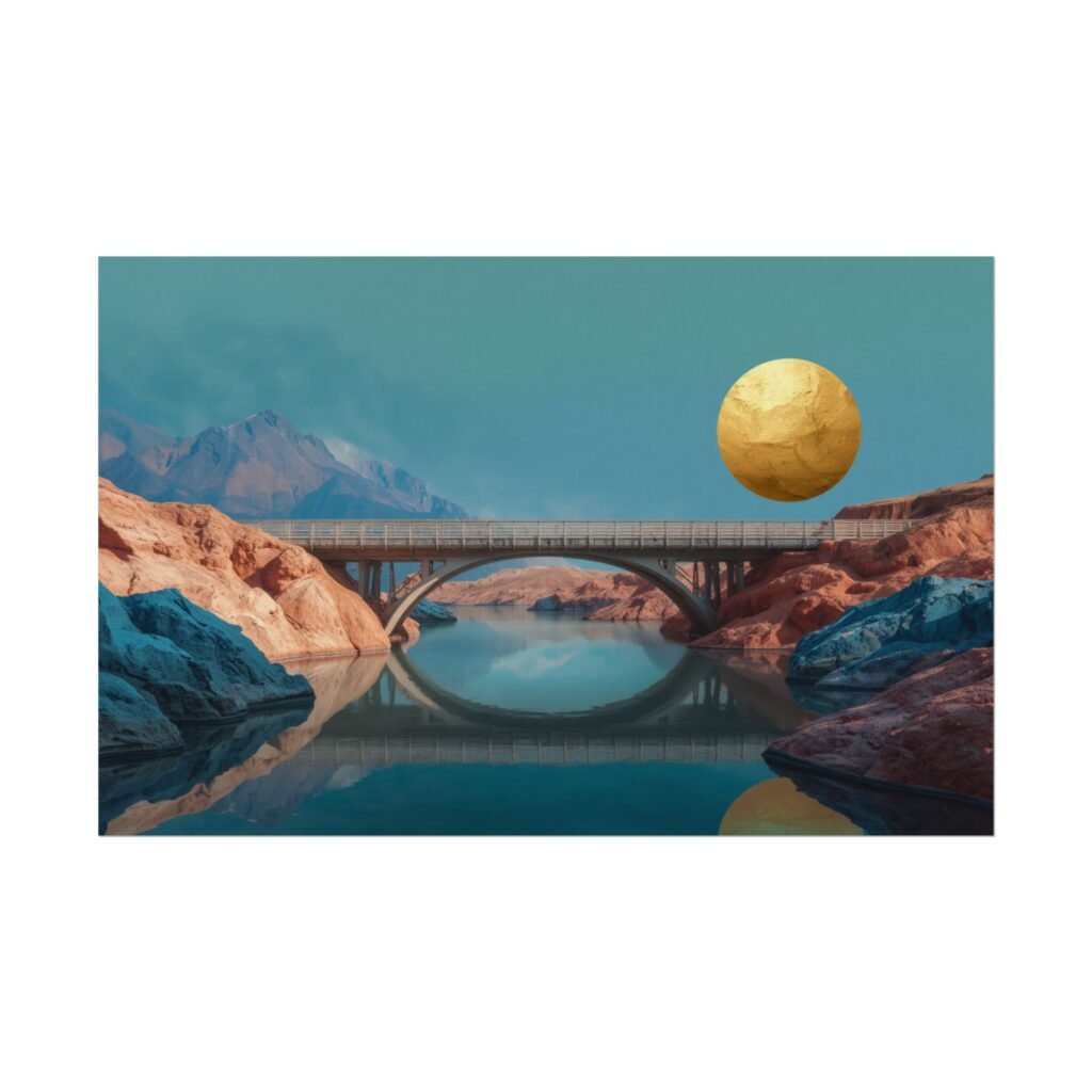 Surreal Bridge Textured Watercolor Poster #48