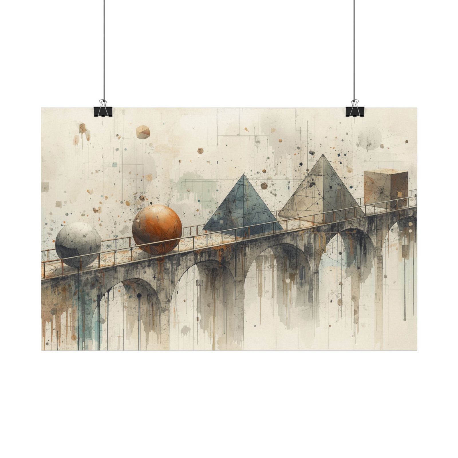 Abstract Geometric Textured Watercolor Poster #21 — Textured Matte Wall Art - Image 2