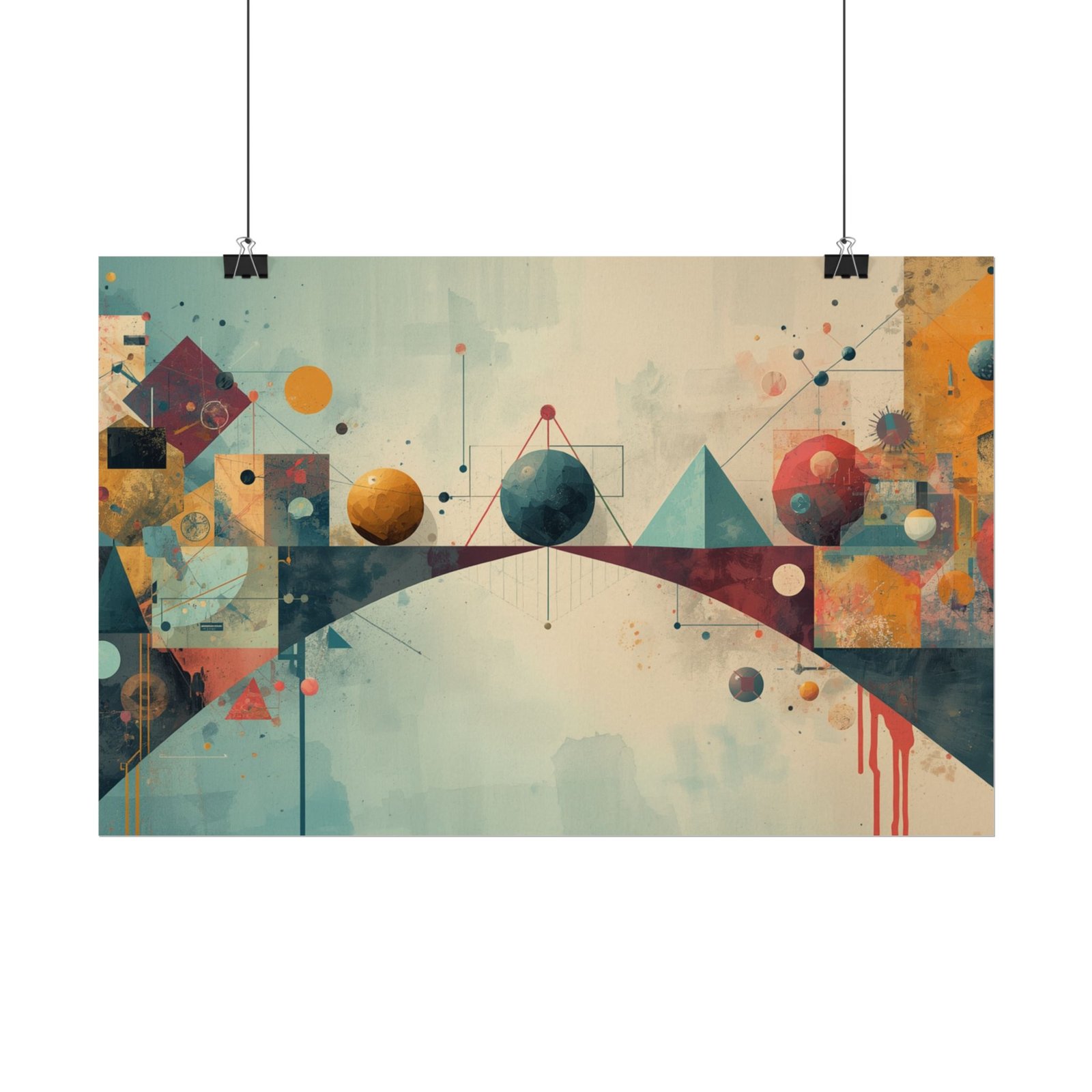 Abstract Geometric Textured Watercolor Matte Poster #3 - Image 2