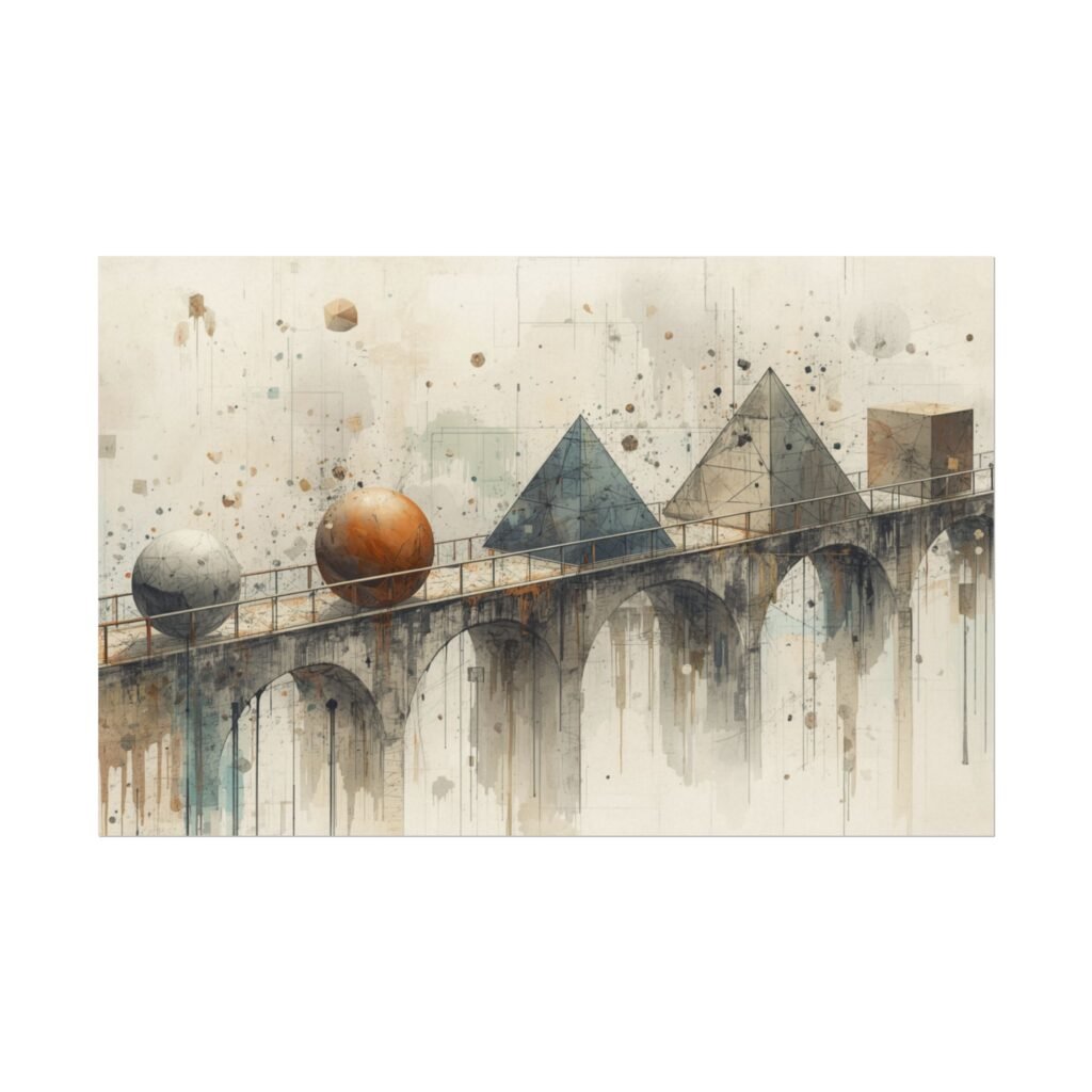 Abstract Geometric Textured Watercolor Poster #21 — Textured Matte Wall Art