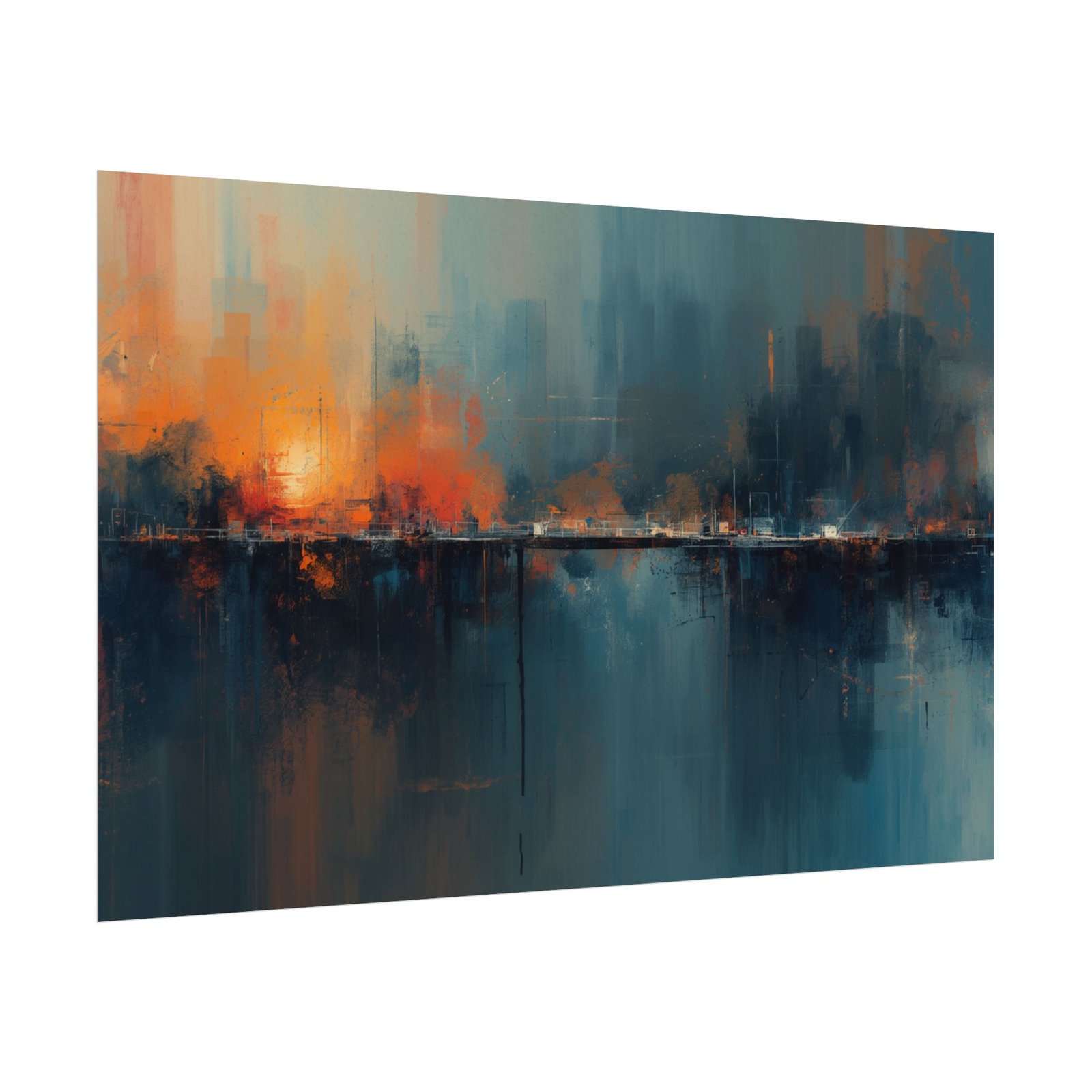 Abstract Geometric Watercolor Cityscape Poster #40 - Image 3