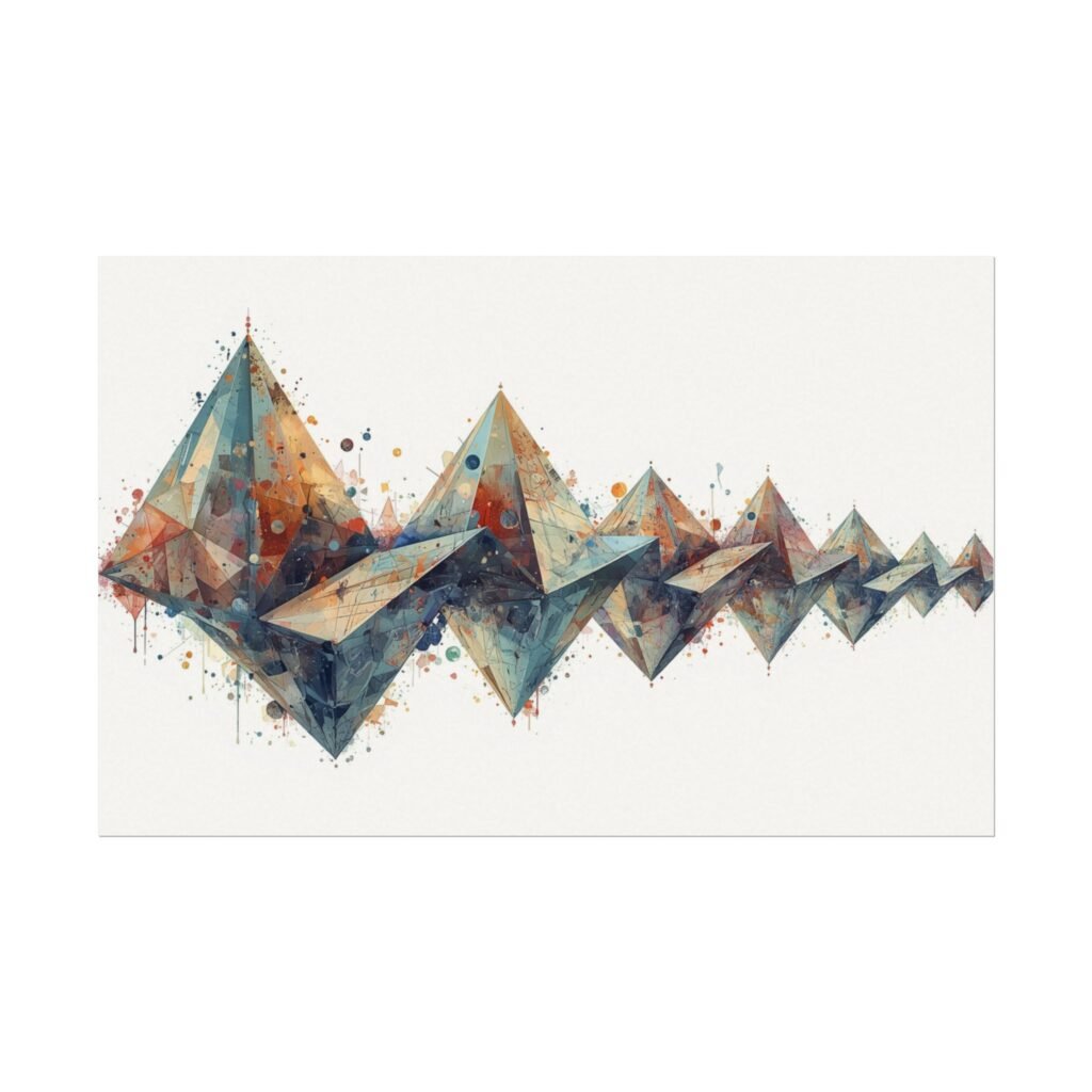 Abstract Geometric Textured Watercolor Matte Poster