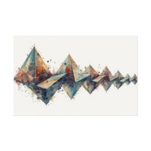 Abstract Geometric Watercolor Bridge Textured Matte Art Print