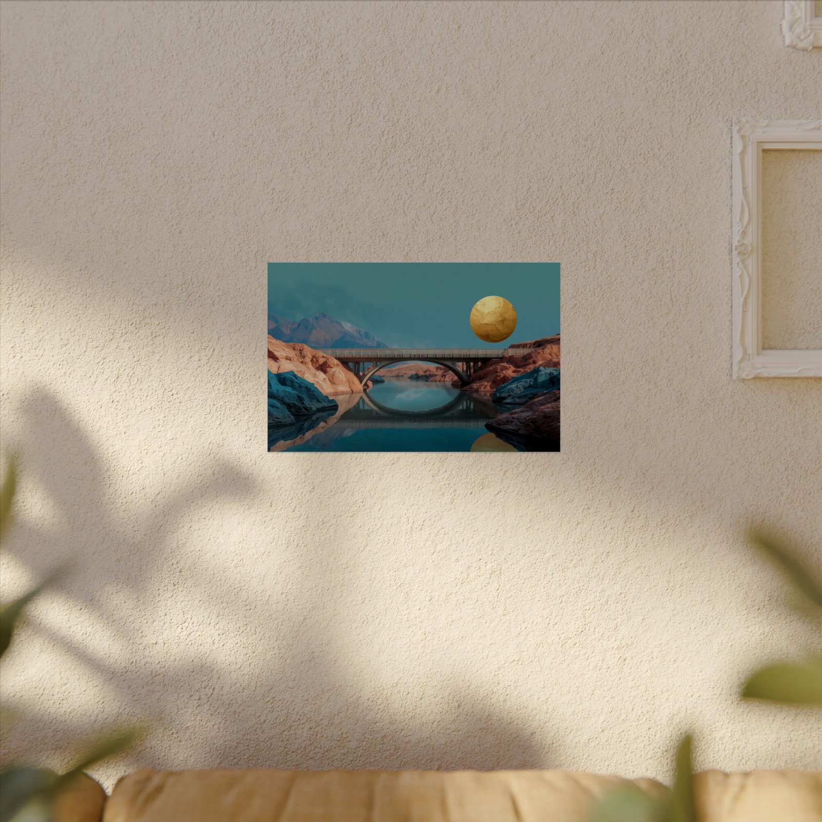 Surreal Bridge Textured Watercolor Poster #48 - Image 4