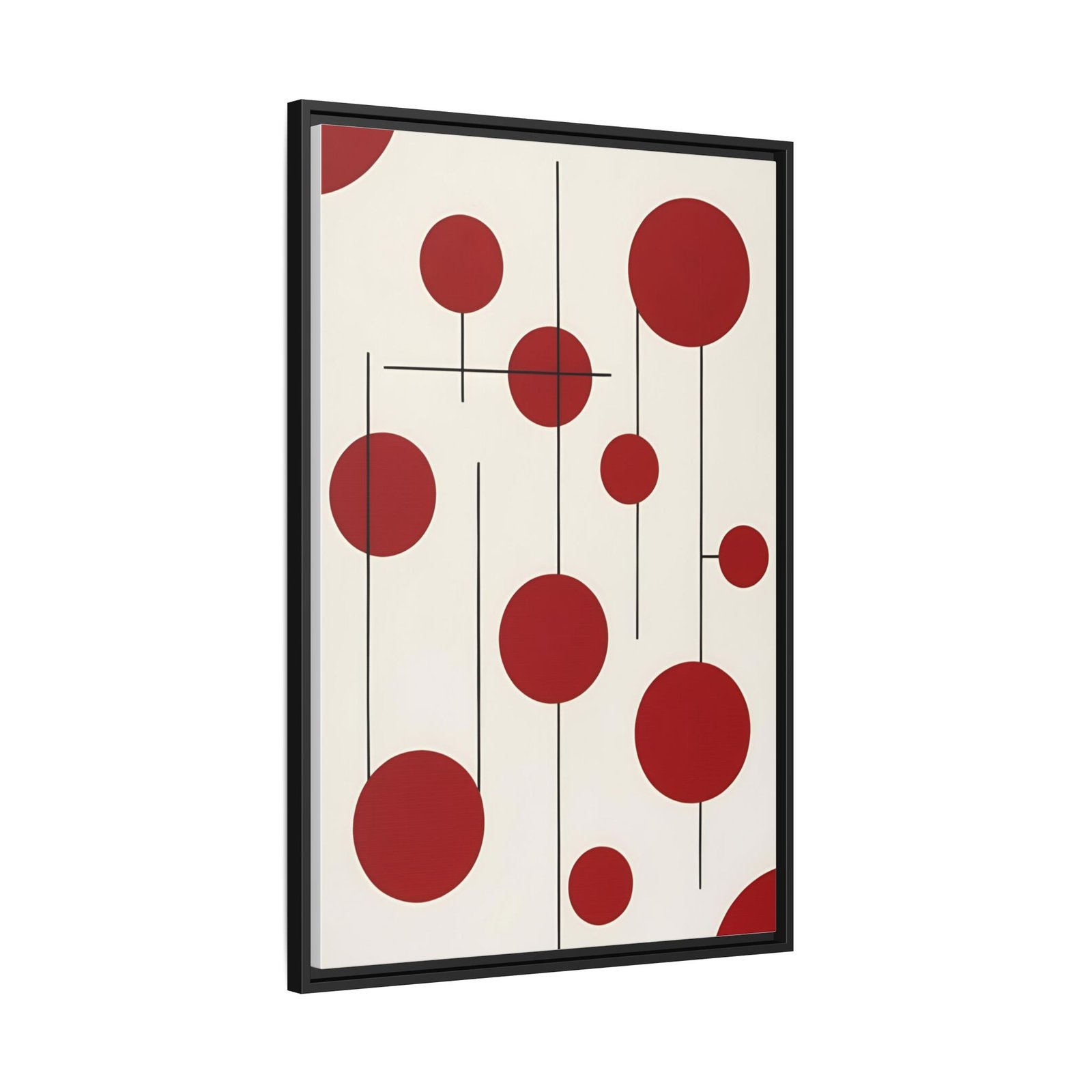 Suprematism Mid-Century Red Dots Matte Canvas FRAMED 24x36" - Image 2