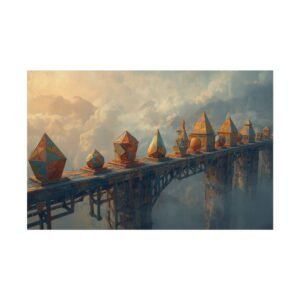 Surreal Geometric Textured Watercolor Poster #35