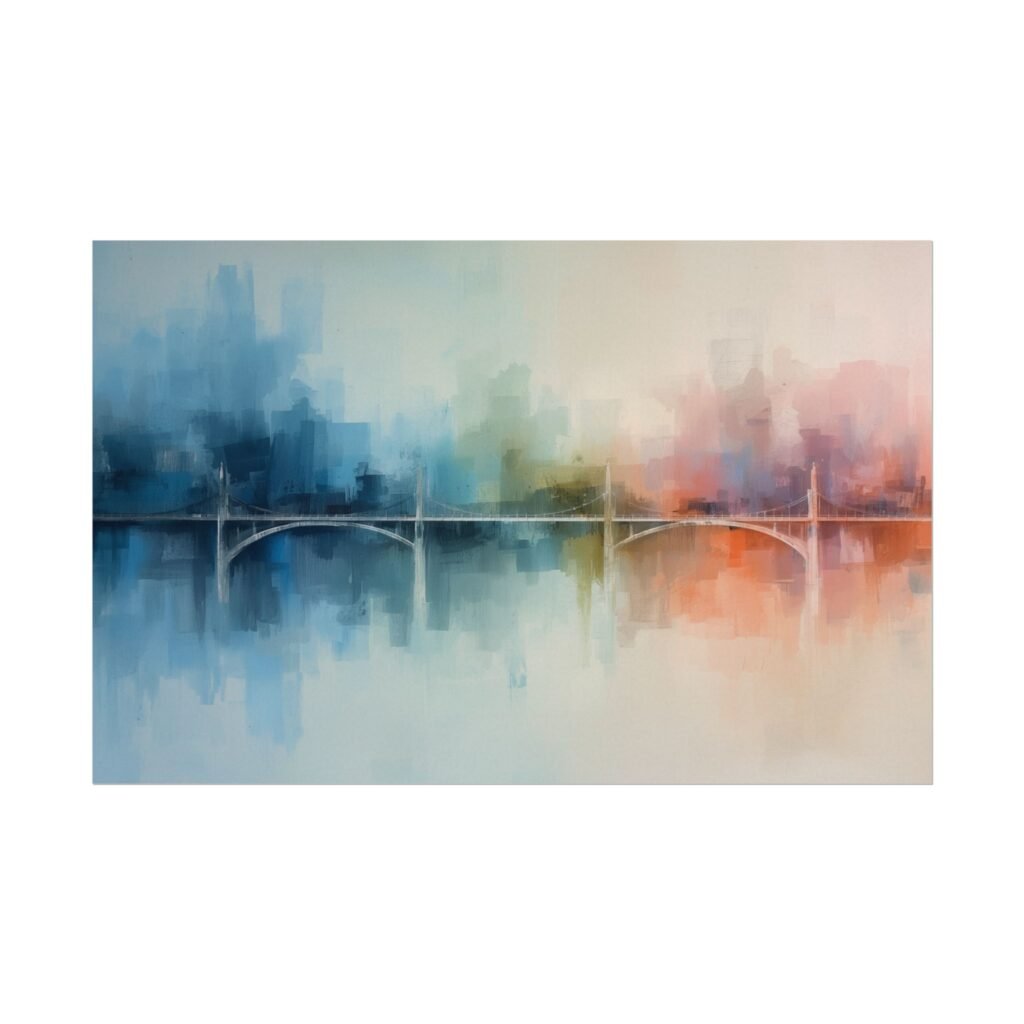 Abstract Geometric Textured Watercolor Cityscape Poster #41