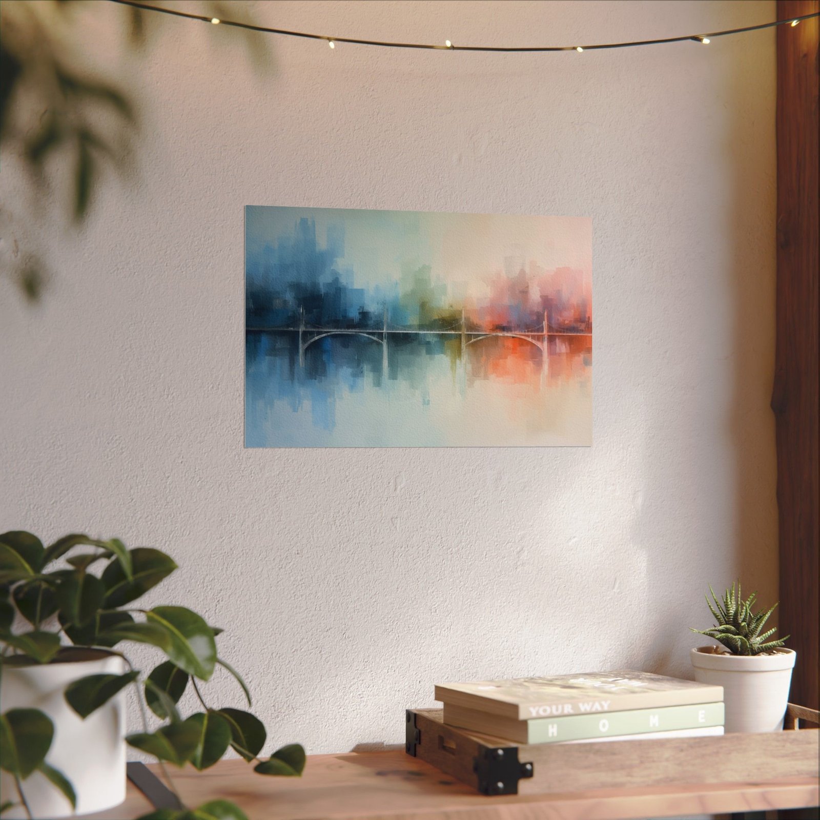 Abstract Geometric Textured Watercolor Cityscape Poster #41 - Image 5