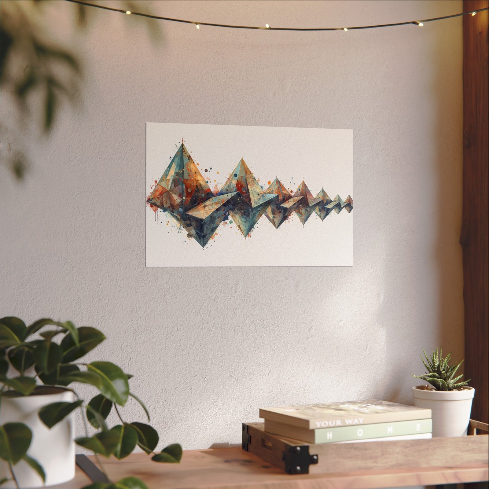 Abstract Geometric Textured Watercolor Matte Poster - Image 5