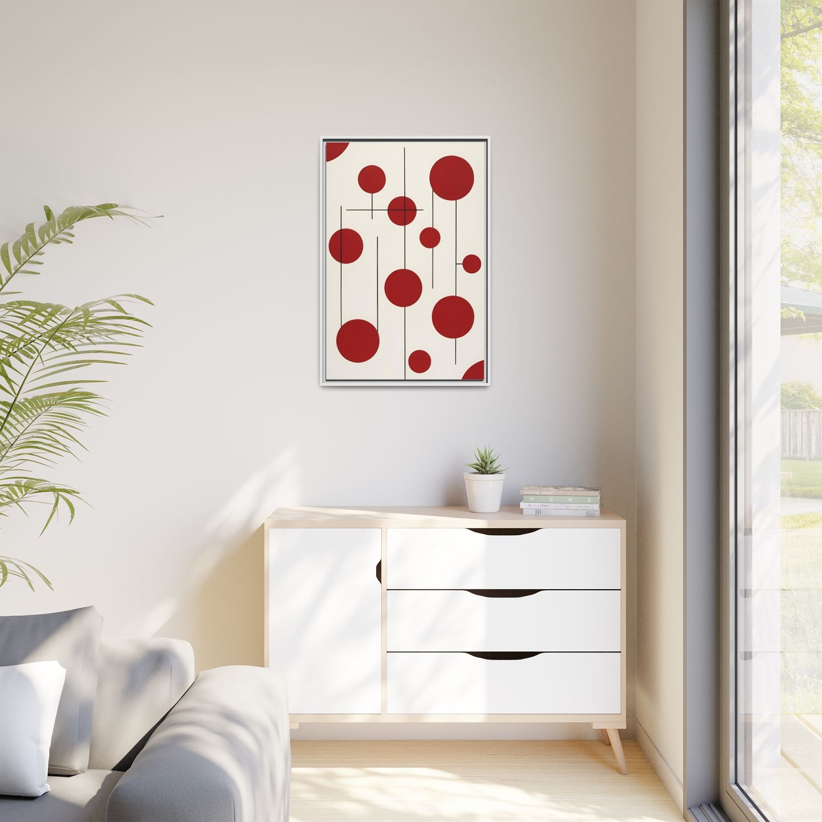 Suprematism Mid-Century Red Dots Matte Canvas FRAMED 24x36" - Image 7
