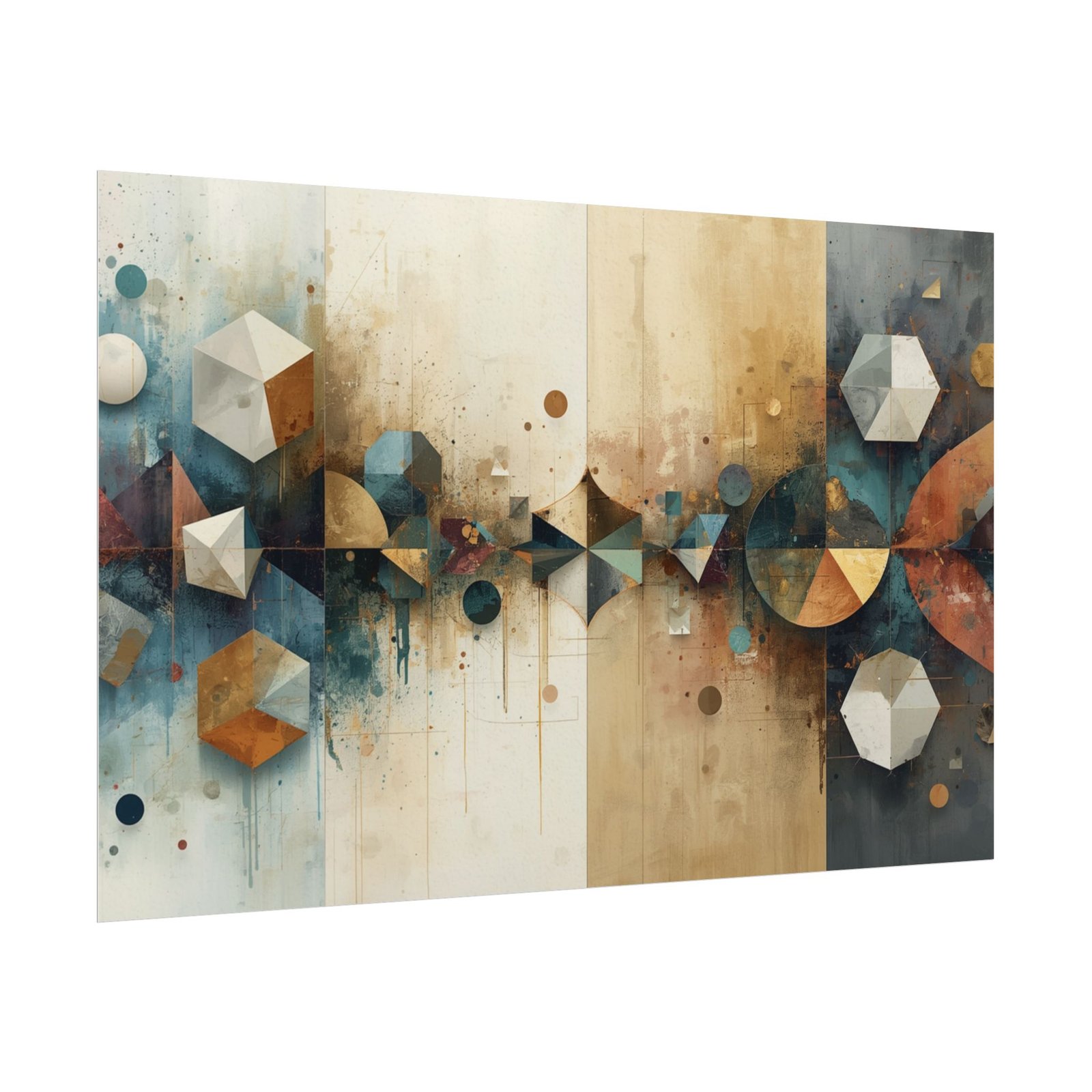 Abstract Geometric Textured Watercolor Poster #2 - Image 3