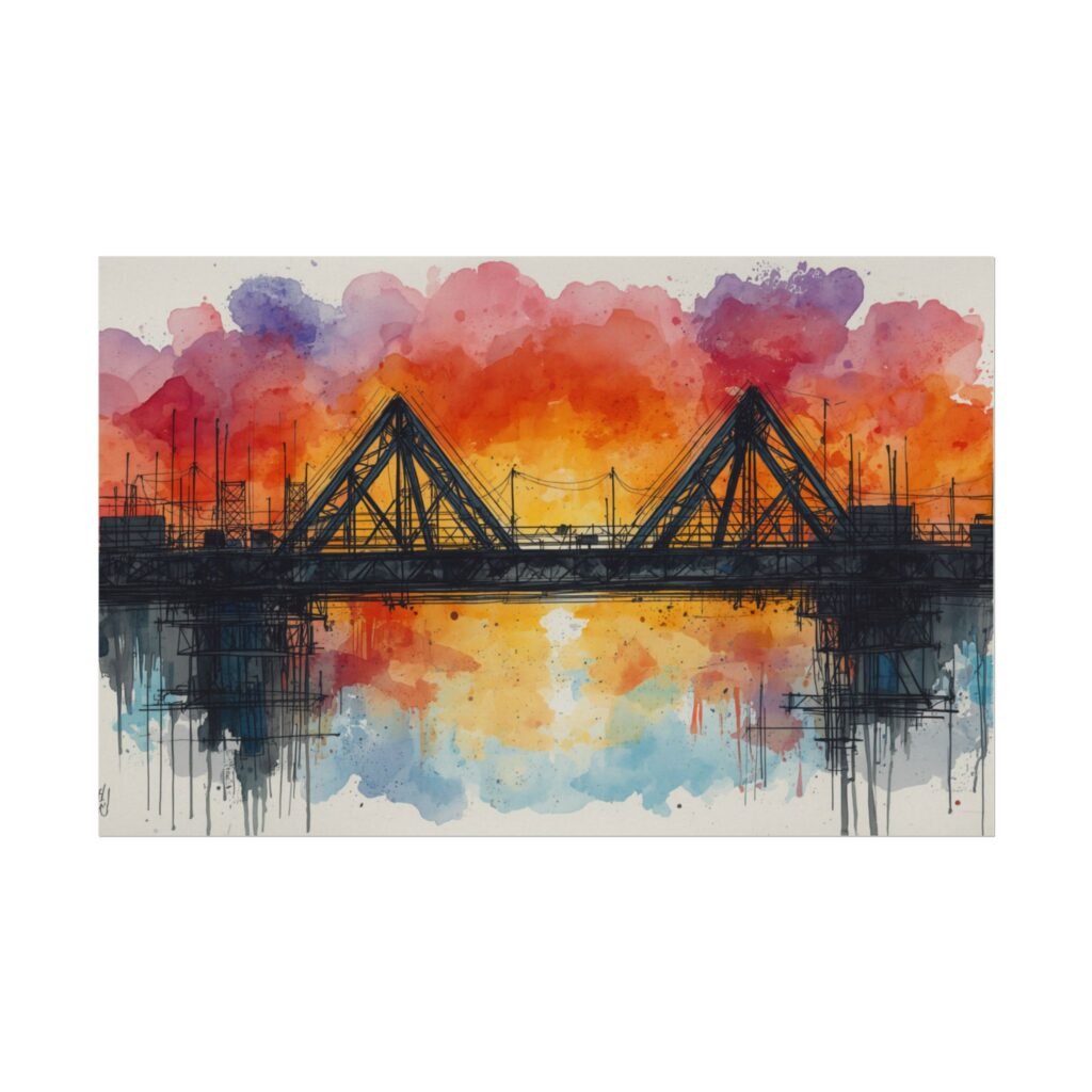 Textured Watercolor Bridge Matte Poster #50