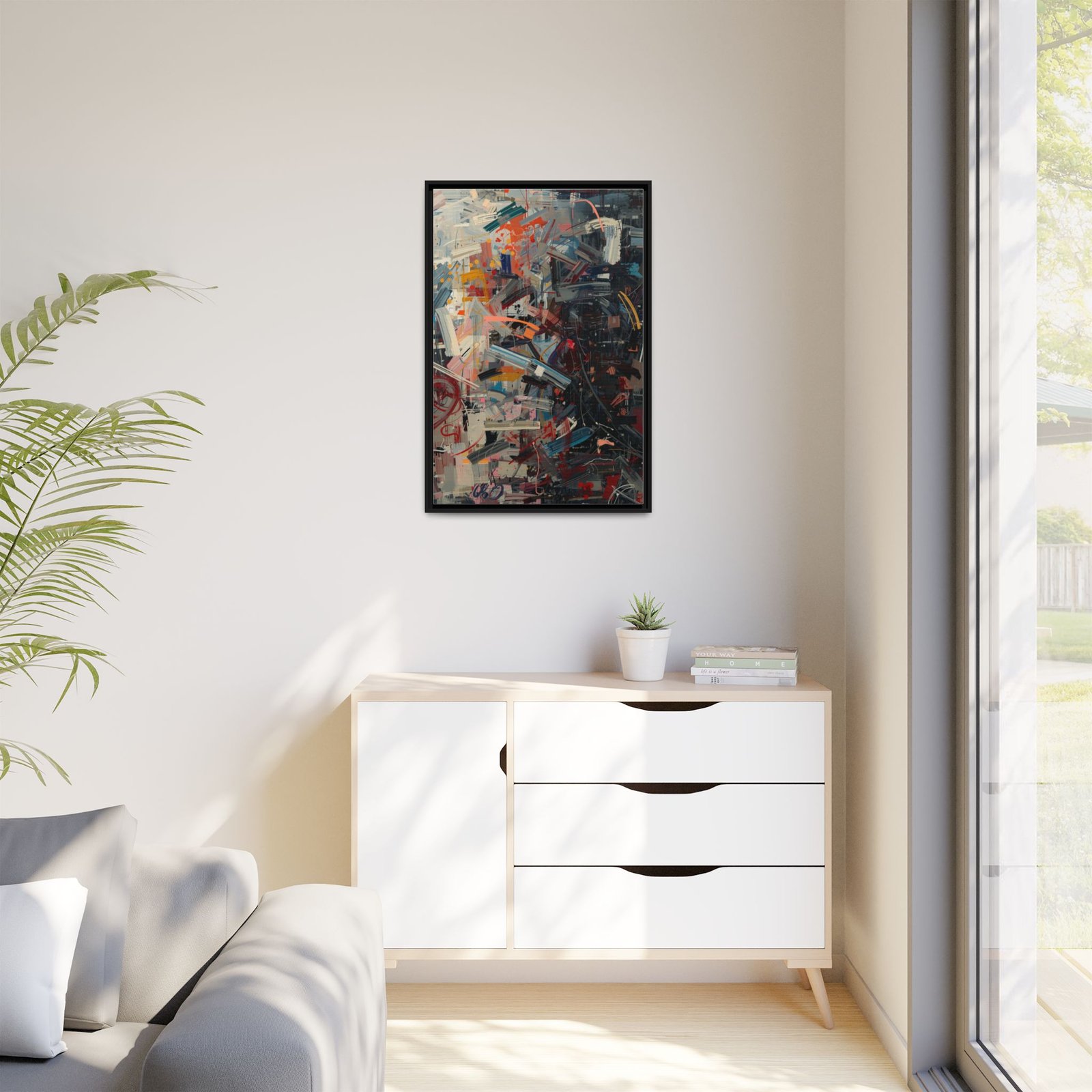 Abstract Multicolor Matte Canvas, Framed 24x36" - Image 3