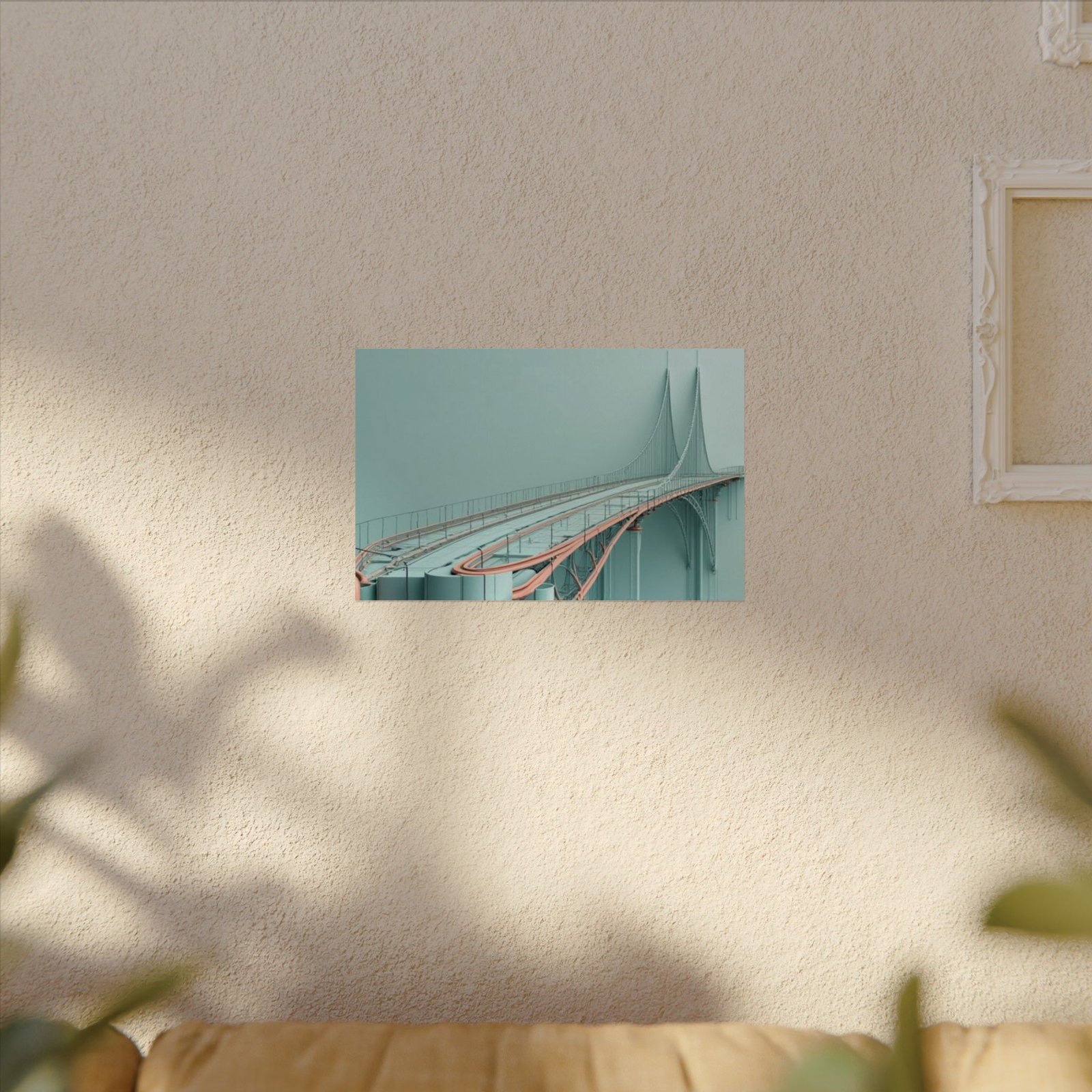 Abstract Textured Watercolor Poster #18 — Minimal Teal Architectural Art Print - Image 4