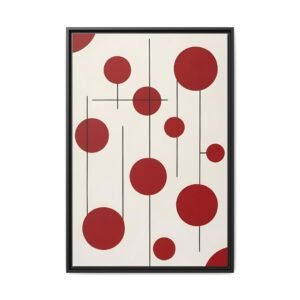 Suprematism Mid-Century Red Dots Matte Canvas FRAMED 24x36"
