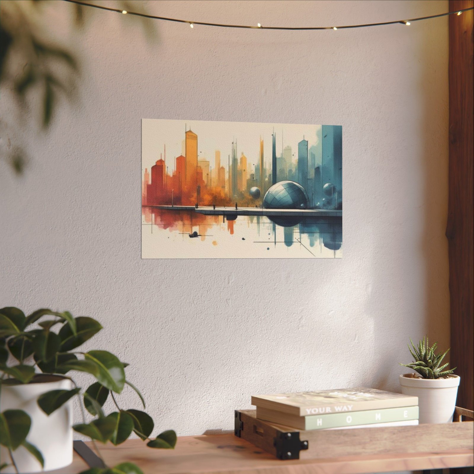 Textured Watercolor Cityscape Matte Poster #30 - Image 5