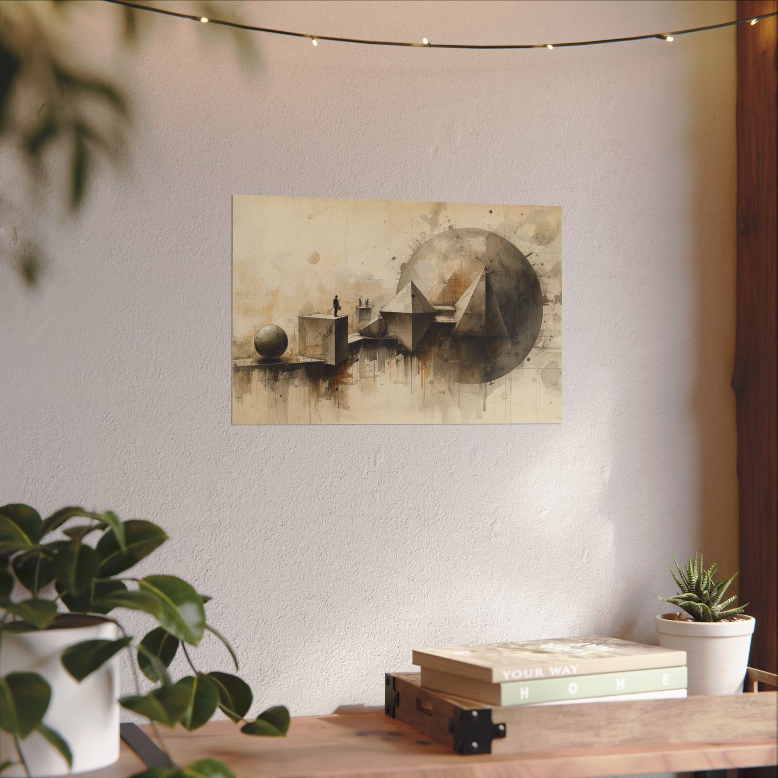11x17" Abstract Geometric Textured Watercolor Poster #19 - Image 5