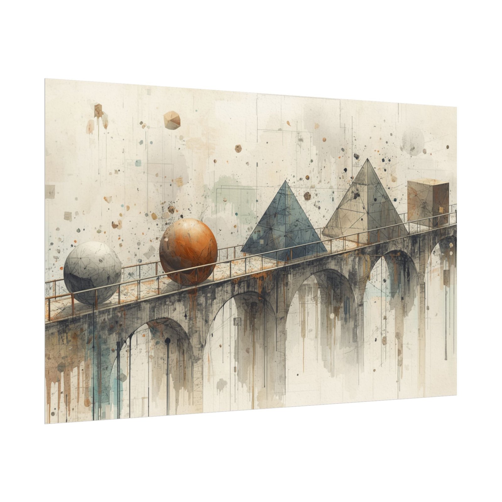 Abstract Geometric Textured Watercolor Poster #21 — Textured Matte Wall Art - Image 3