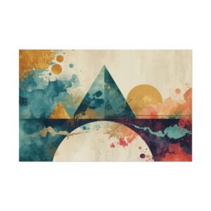 Abstract Geometric Textured Watercolor Matte Poster #6