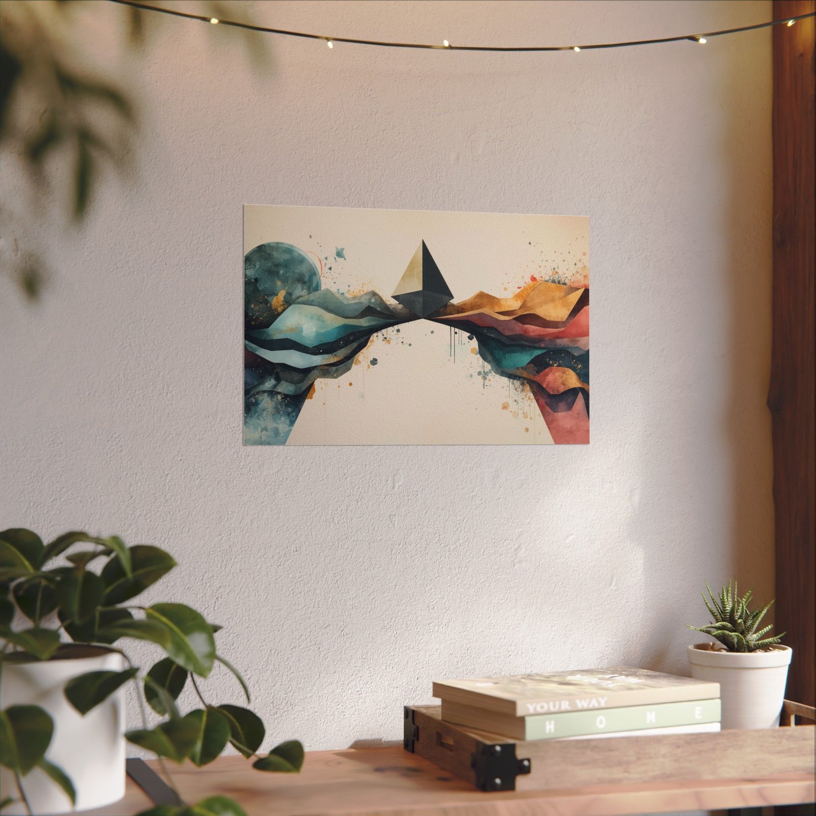 Abstract Geometric Textured Watercolor Matte Poster #4 - Image 5