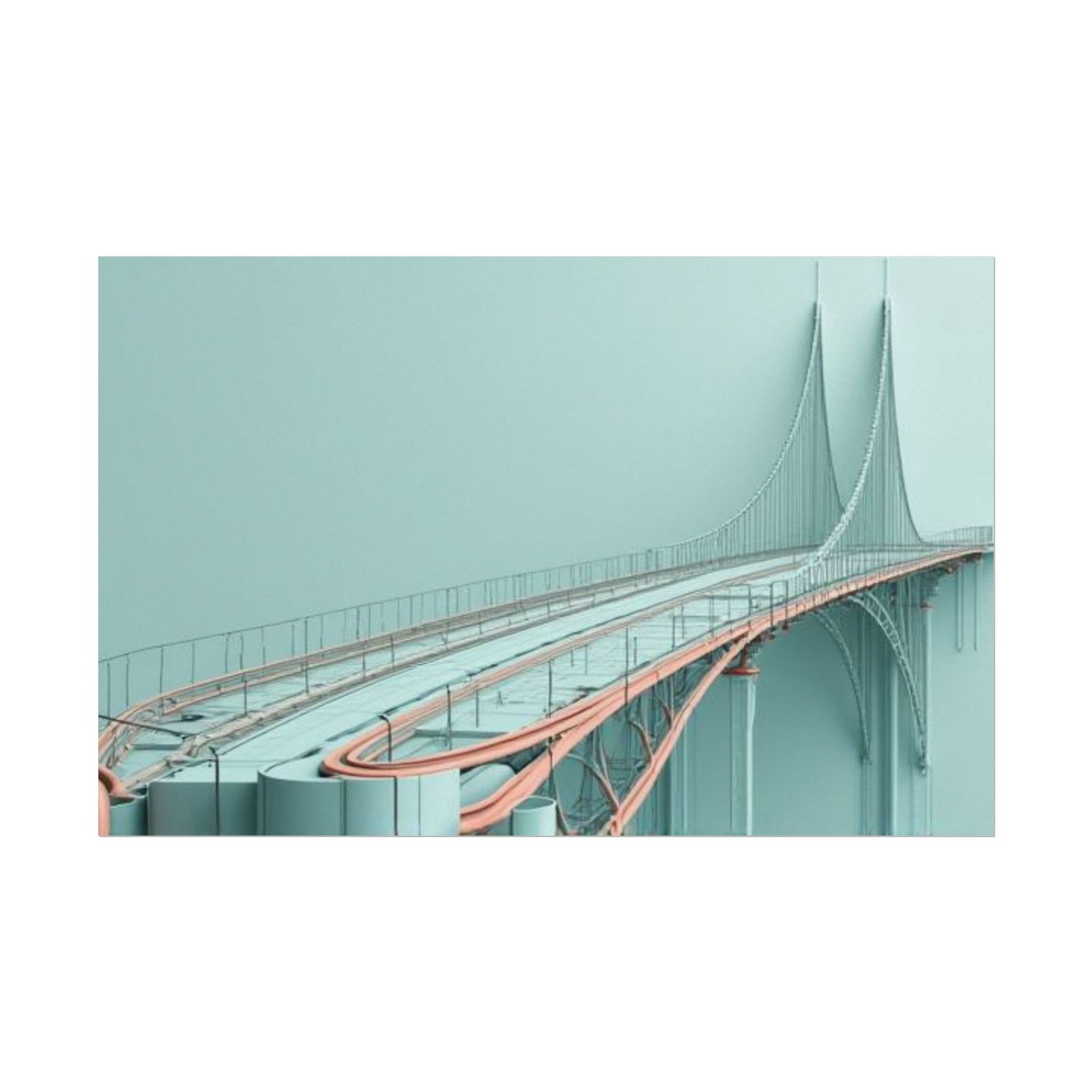 Abstract Textured Watercolor Poster #18 — Minimal Teal Architectural Art Print