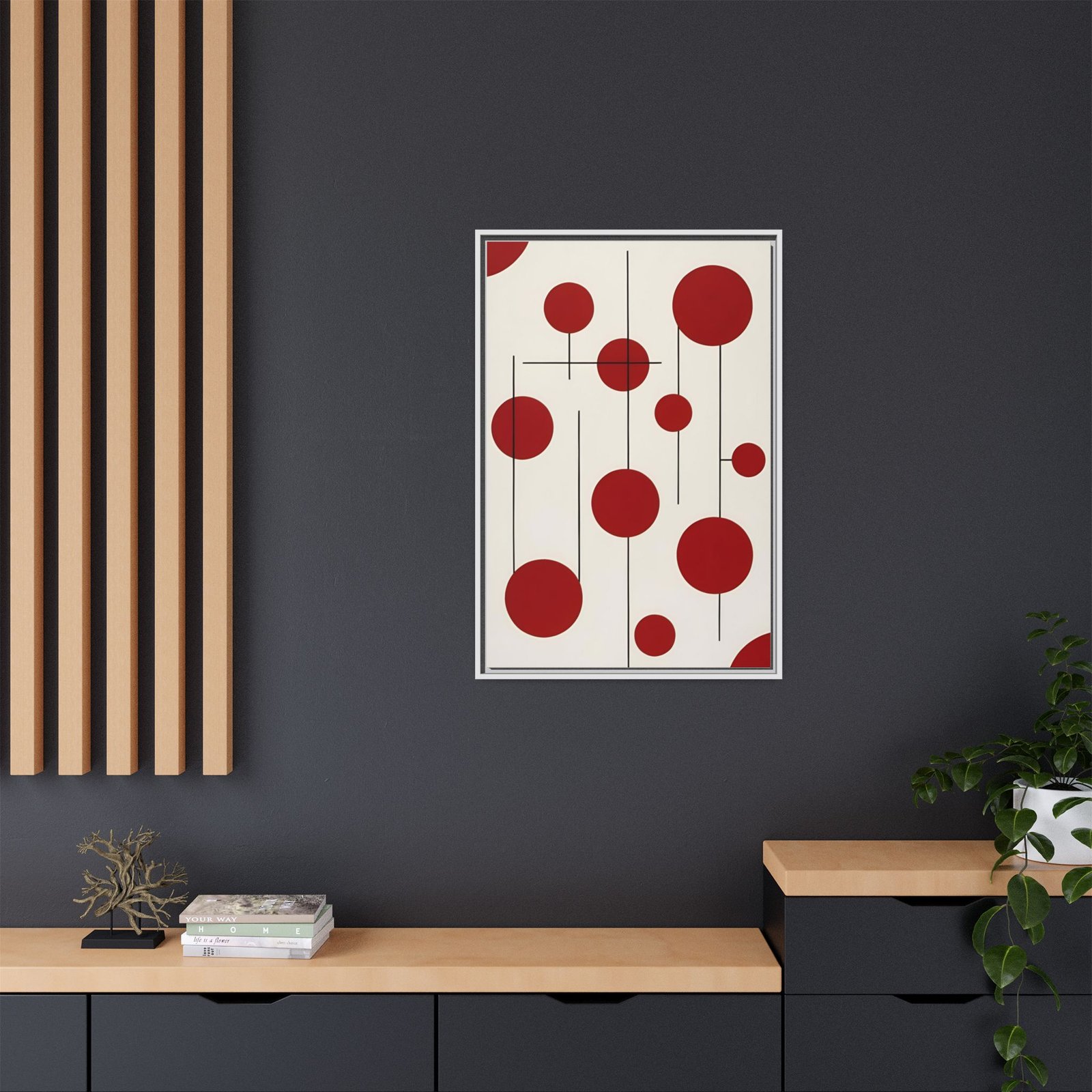 Suprematism Mid-Century Red Dots Matte Canvas FRAMED 24x36" - Image 8