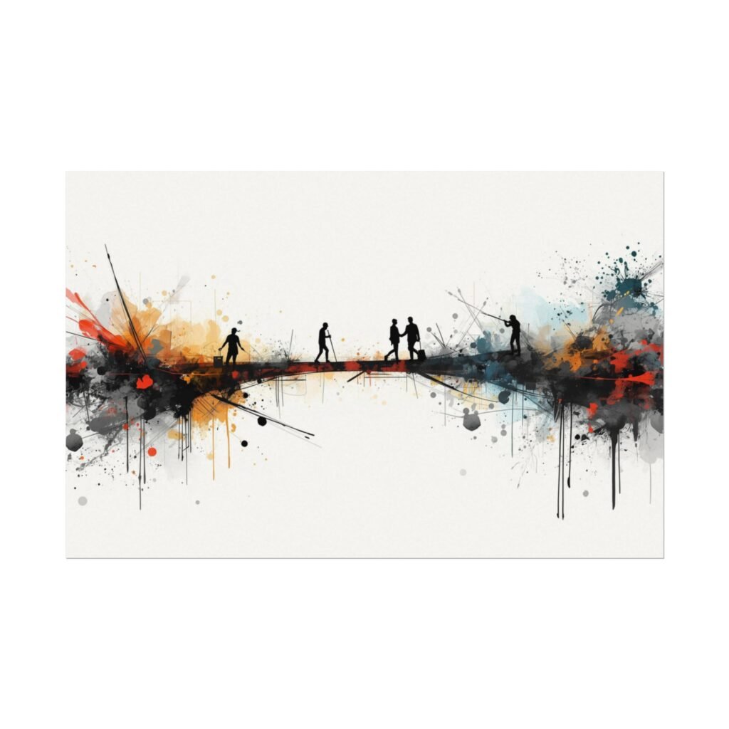 Abstract Geometric Textured Watercolor Poster #38