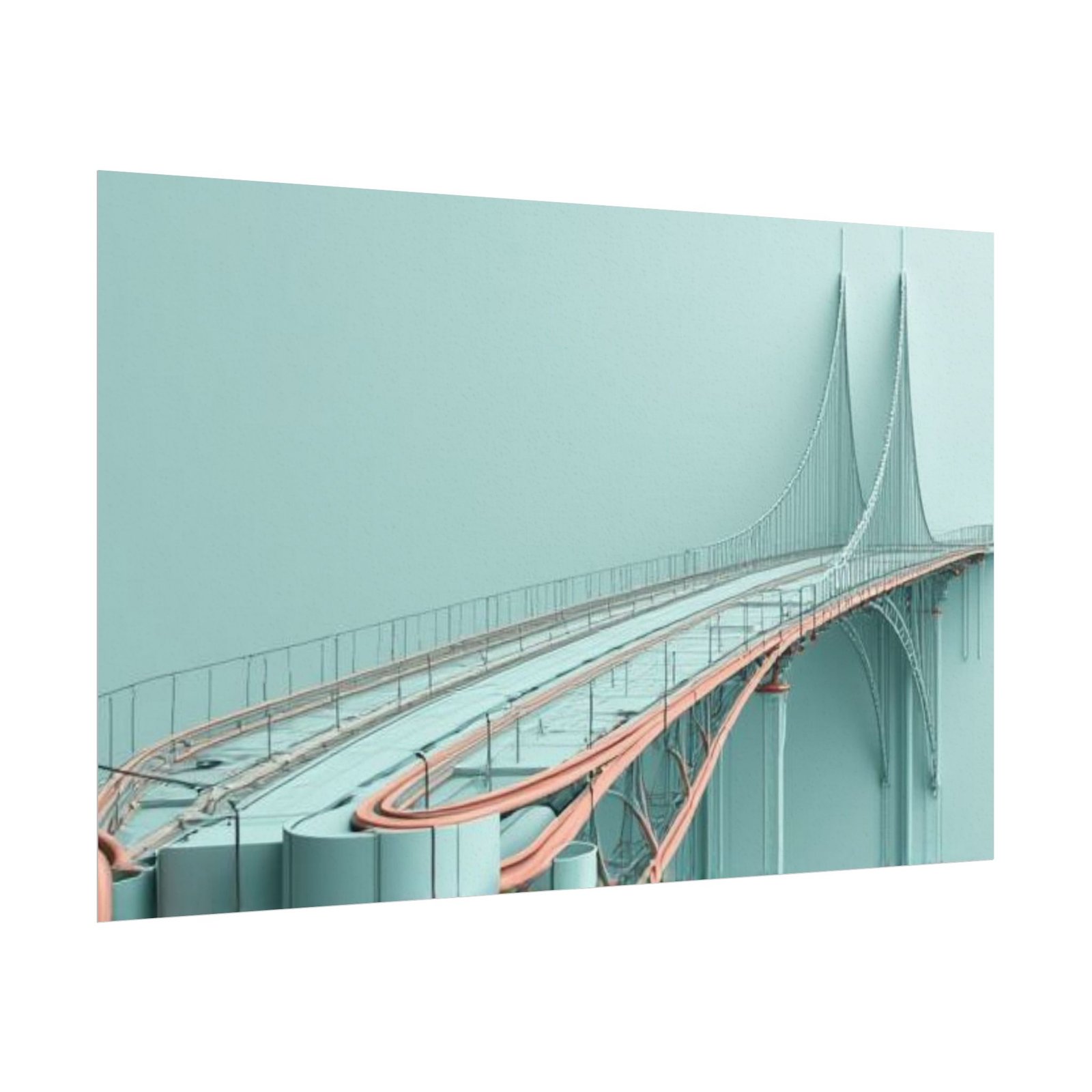 Abstract Textured Watercolor Poster #18 — Minimal Teal Architectural Art Print - Image 3