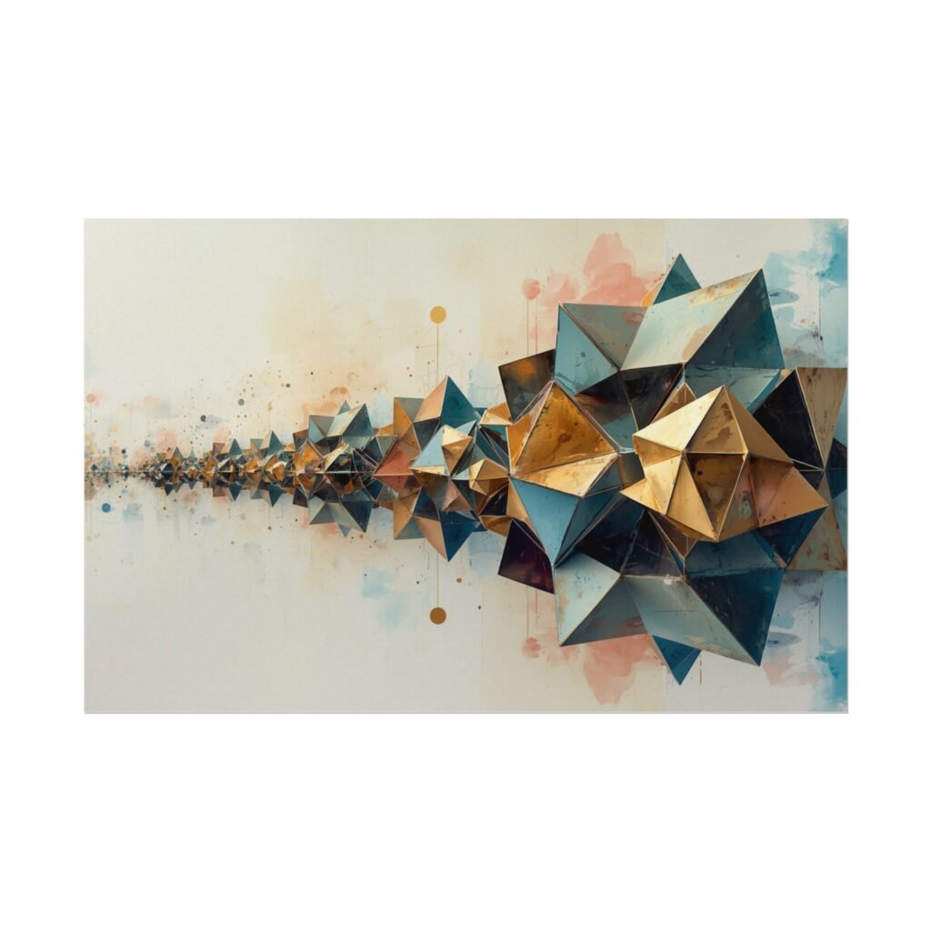 Abstract Geometric Textured Watercolor Poster #25