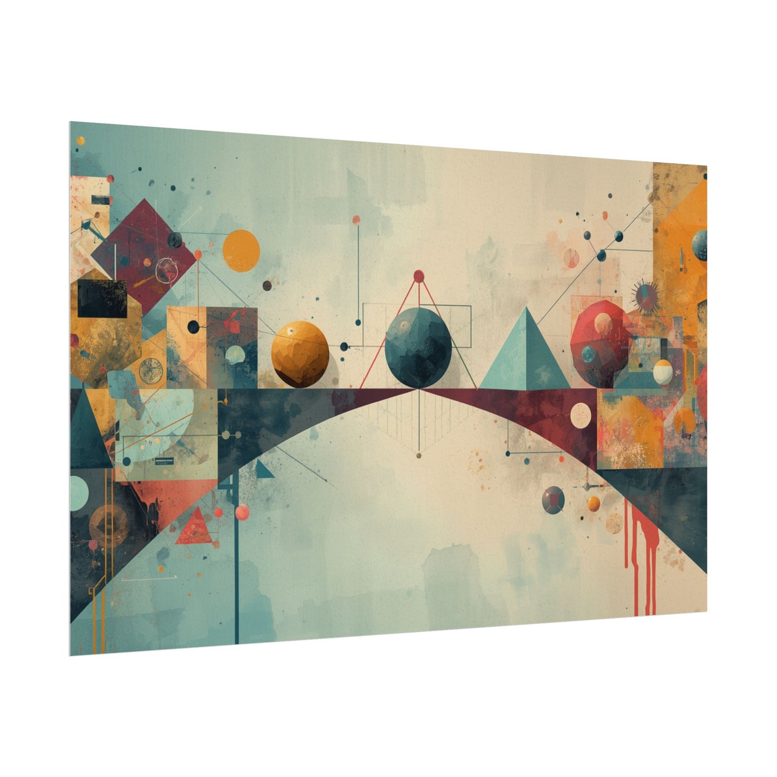 Abstract Geometric Textured Watercolor Matte Poster #3 - Image 3