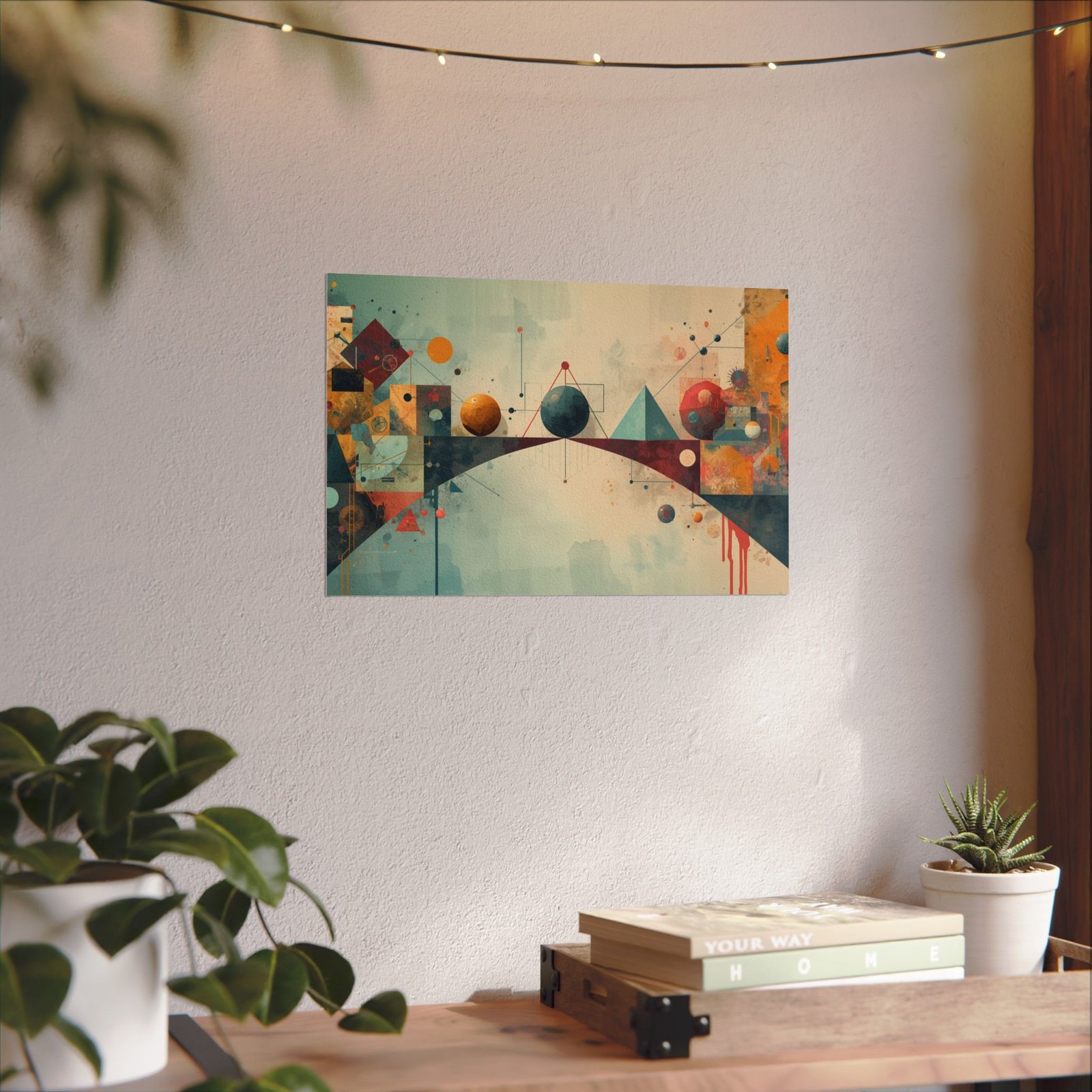 Abstract Geometric Textured Watercolor Matte Poster #3 - Image 5