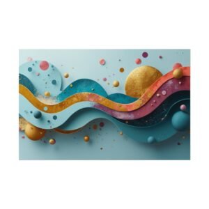 Abstract Wave Textured Watercolor Matte Poster #15