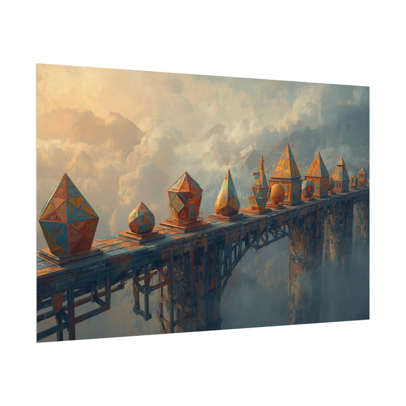 Surreal Geometric Textured Watercolor Poster #35 - Image 3