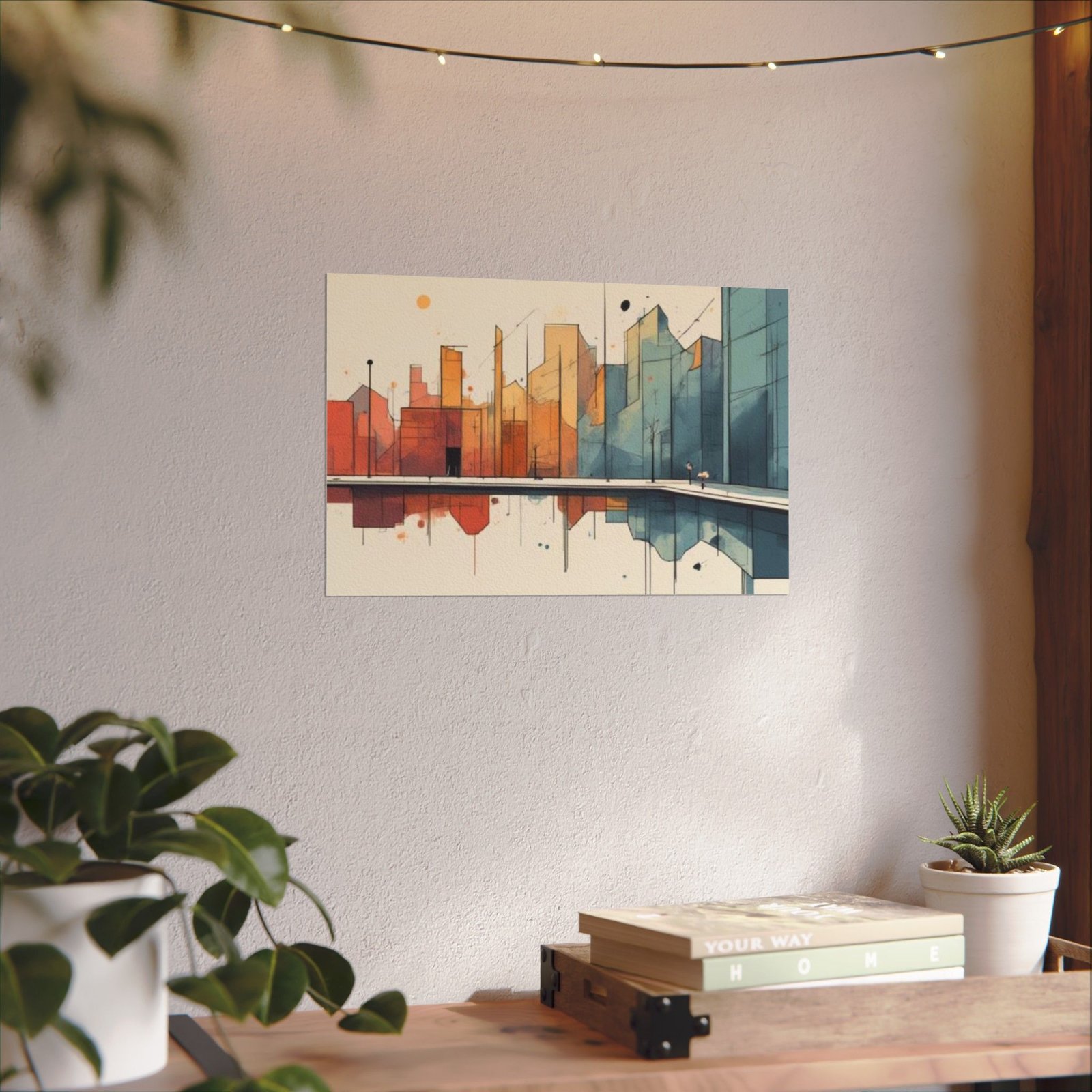 Abstract Textured Watercolor Cityscape Poster #31 - Image 5