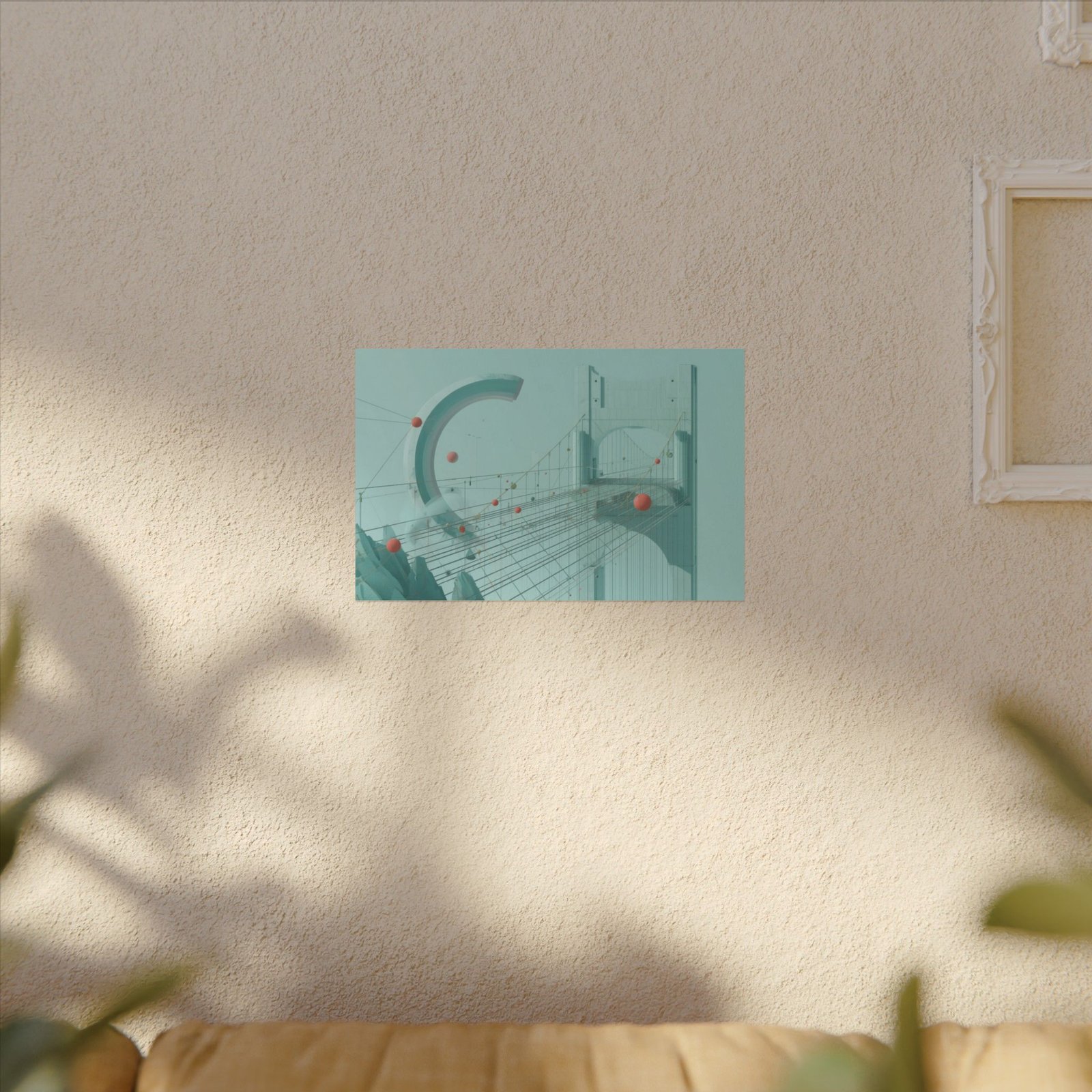 Textured Watercolor Poster #14 — Modern Teal Architectural Wall Art 11x17" - Image 4